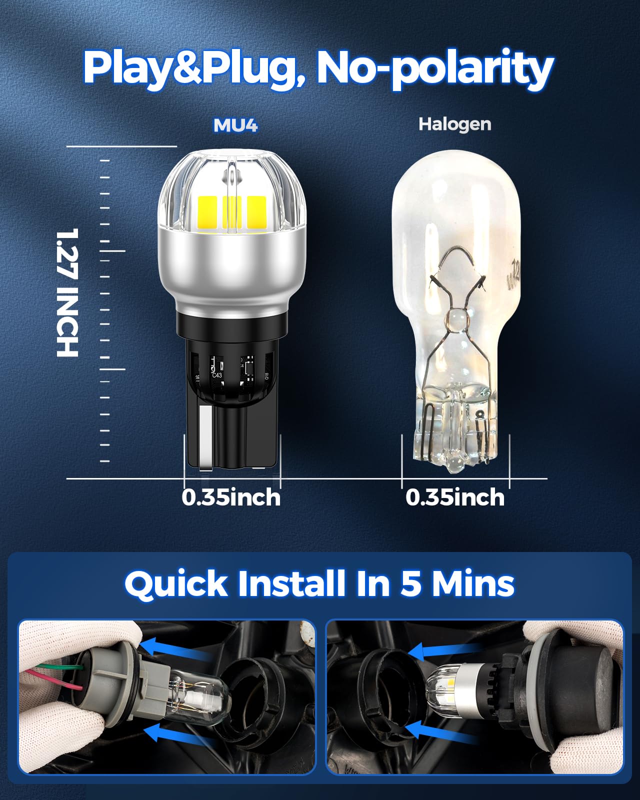 Marsauto 912 921 Led Bulbs For Backup Reverse Light, 300% Brighter T15 906 904 W16W T15 Canbus Error Free Bulb With 3020Smd Chip