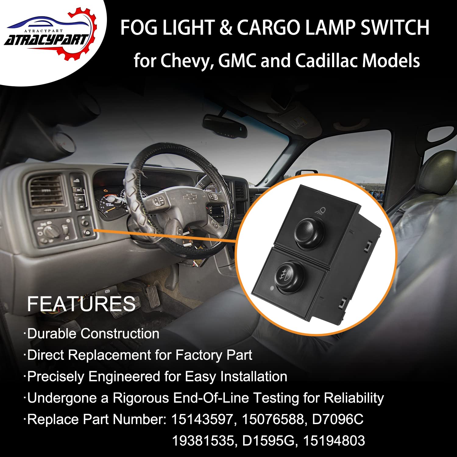 Headlight Switch & Fog Light Switch | Replacement For 2003-2007 Chevy Silverado Suburban Tahoe Avalanche Gmc Sierra Yukon Cadill