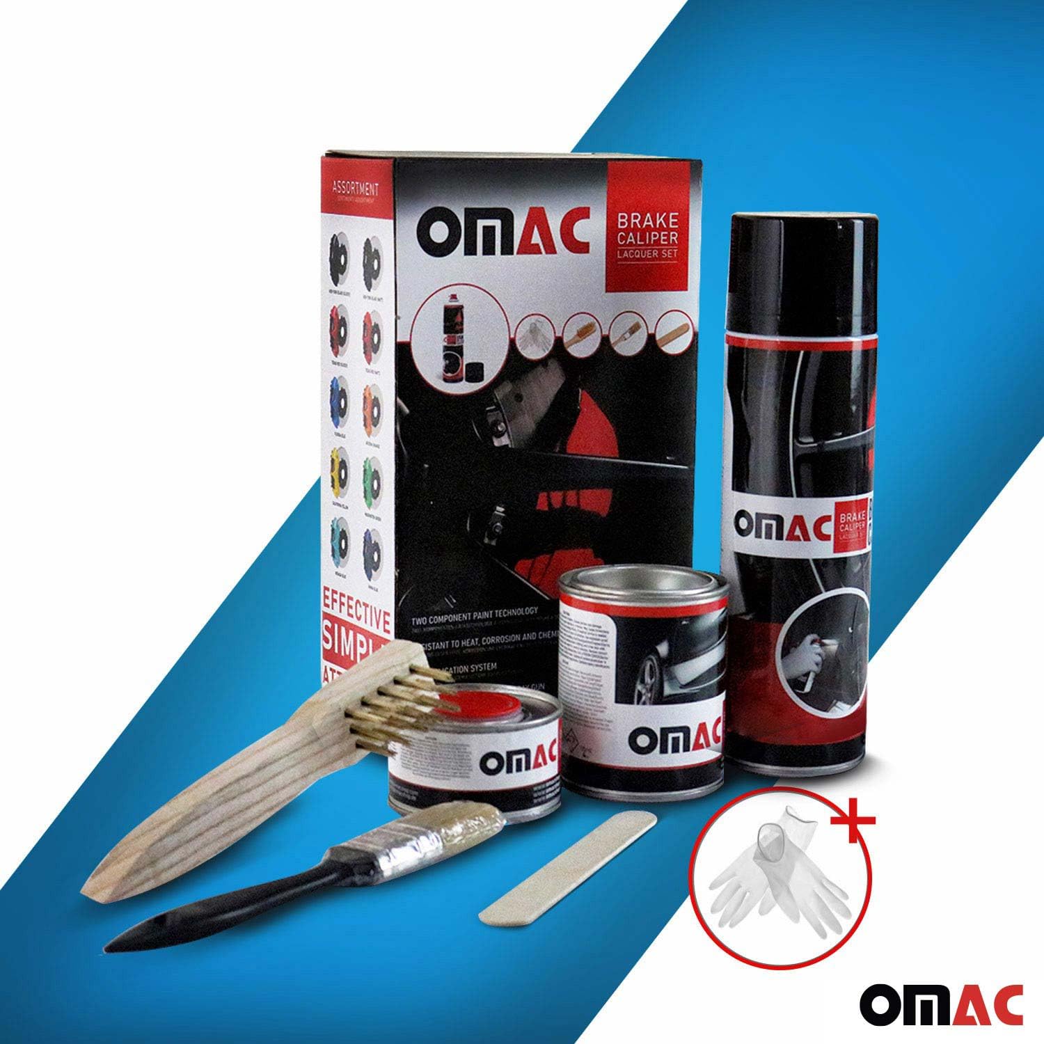 Omac Brake Caliper Epoxy Based Car Paint Kit Florida Blue Glossy High-Temp