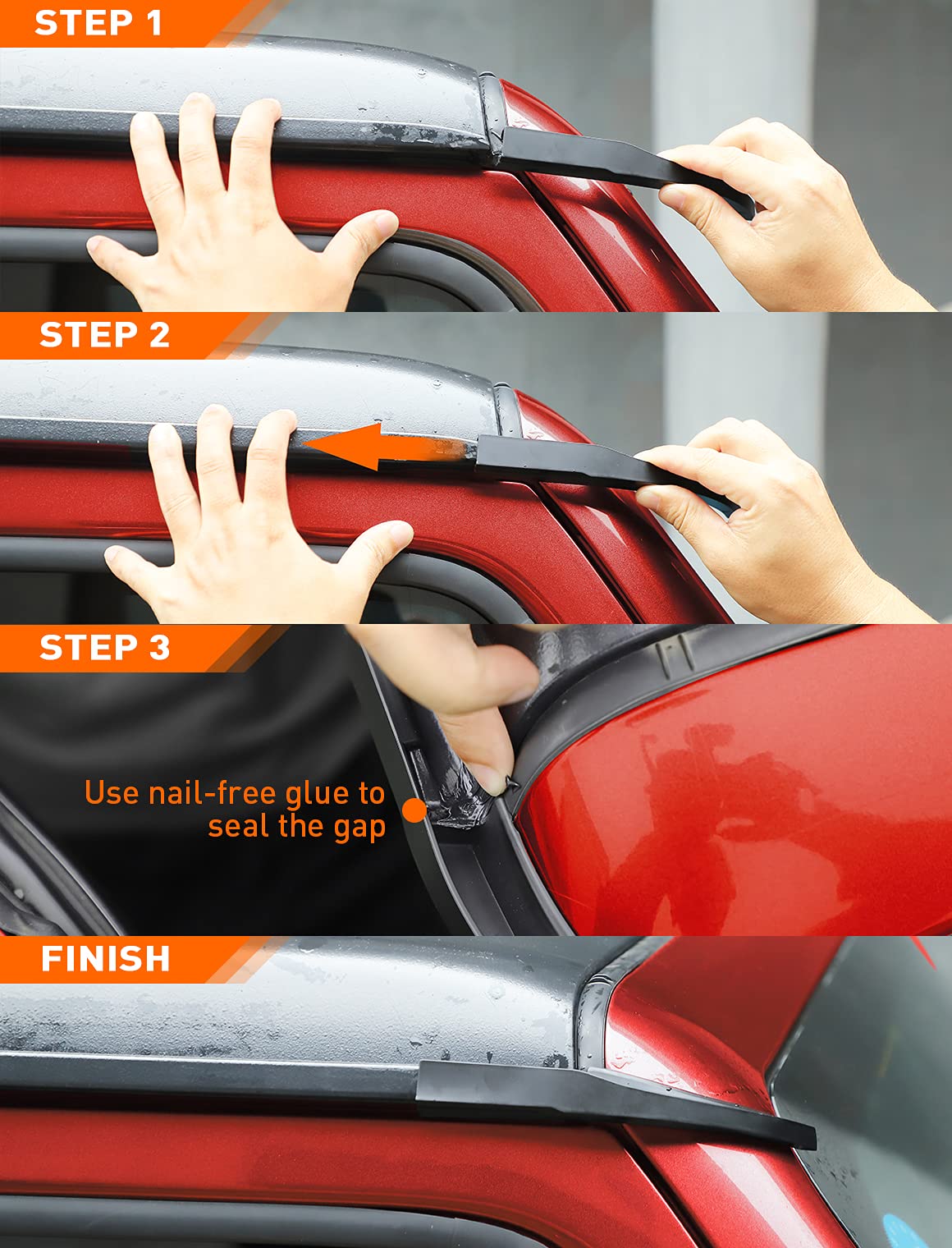 Savadicar Upgraded Version Rain Gutter Extensions, Roof Hardtop ABS Rain Groove Diverter, Rainwater Deflector Compatible with 20