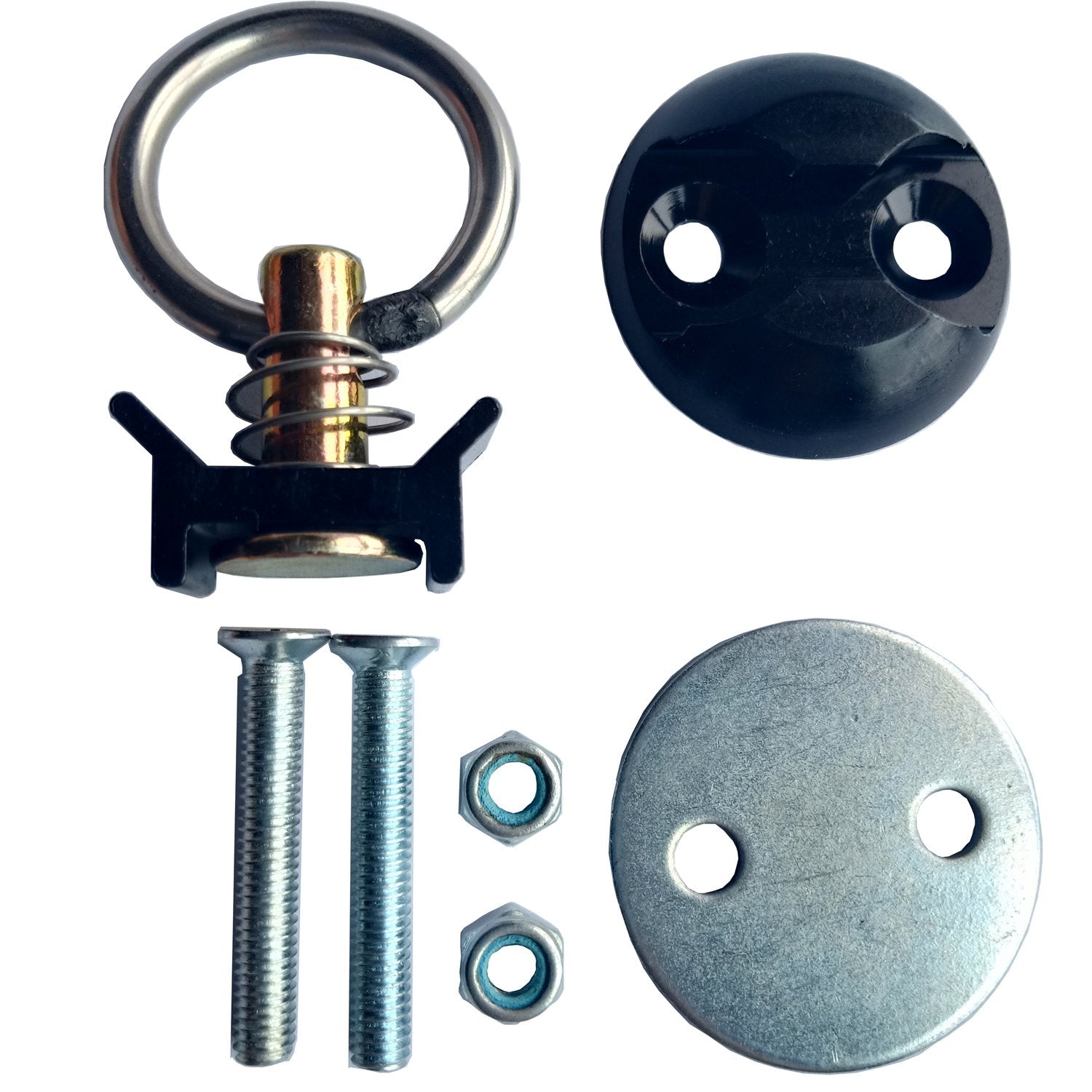 4 Pack Round Anchor Point Tie Down Kit, Bolt On Fitting Kit With Quick Release Tie Down Anchor