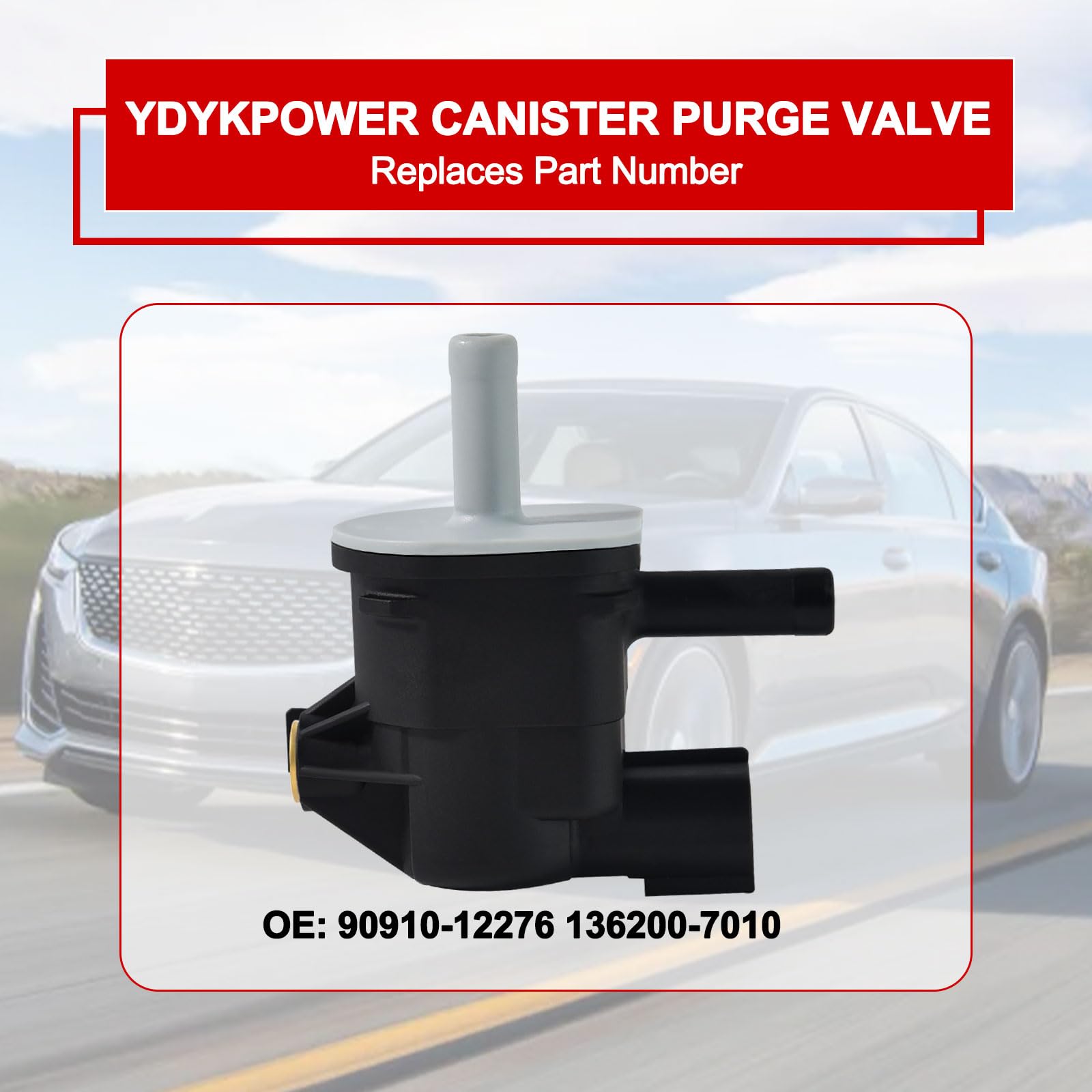 YDYKPOWER 90910-12276 Vapor Canister Purge Valve Car Vacuum Solenoid Switch136200-7010 Compatible with Tacoma for 4Runner for Ca