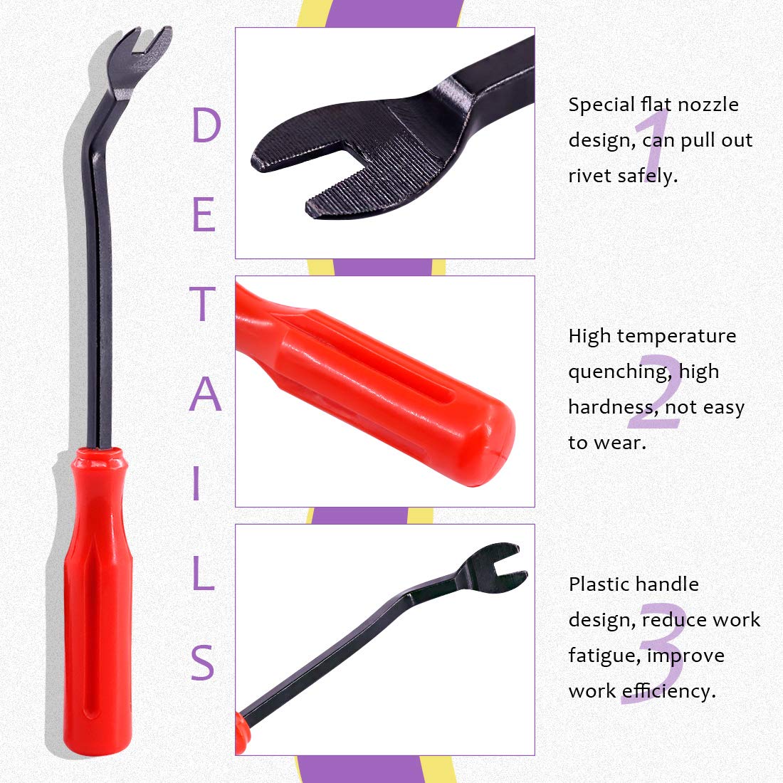 Swpeet 41Pcs Poly Rivet Gun Set With 1Pcs Rivet Removal Tool, Poly Rivet Tool For All Plastic Rivets Safe Metal Or Plastic Clips Removal - Free Fastener Remover Included