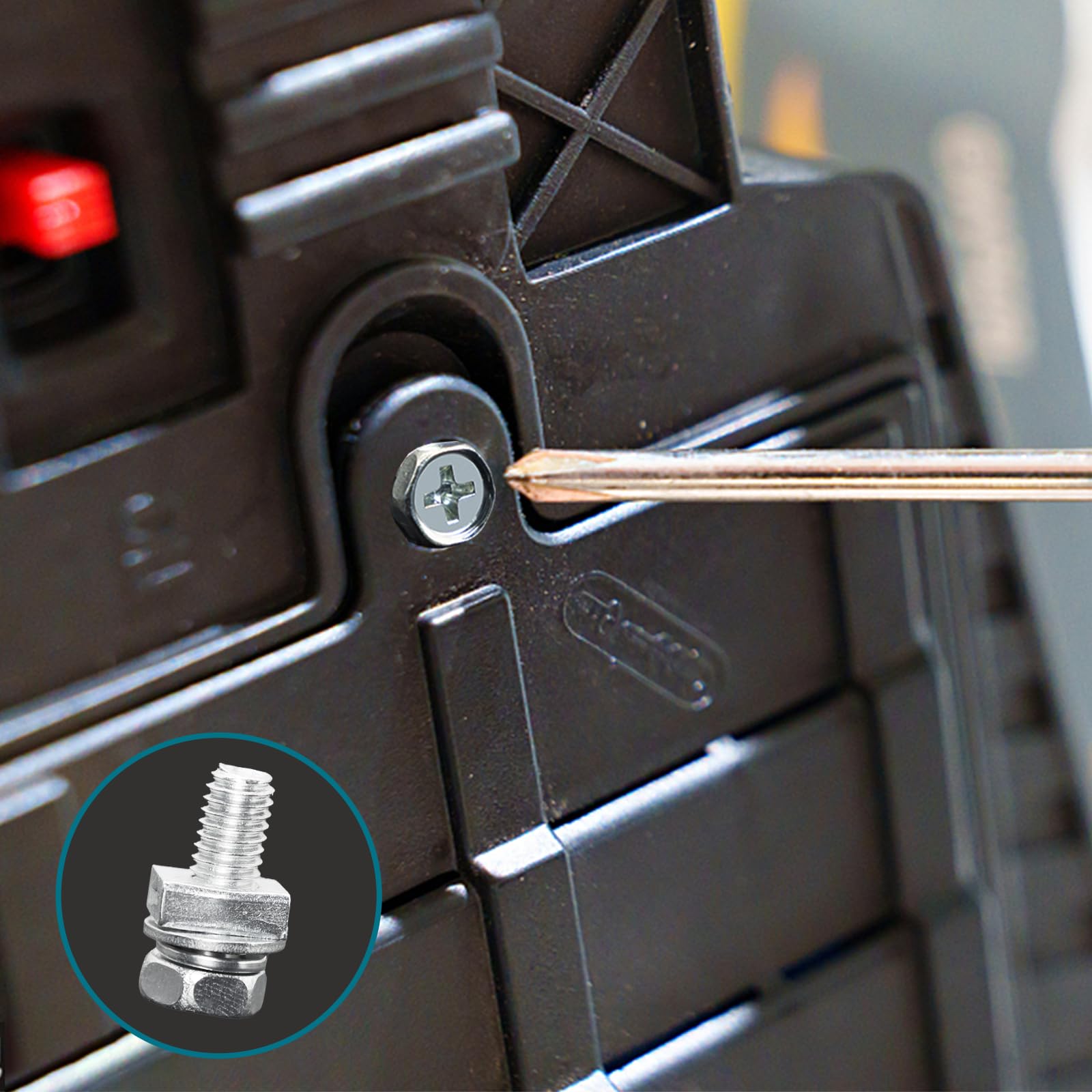 Qiatol 80 Pcs Bolts And Nuts Kit, Motorcycle Battery Bolts And Nuts, M6 Motorcycle Battery Screw And Nut, Battery Terminal Bolts