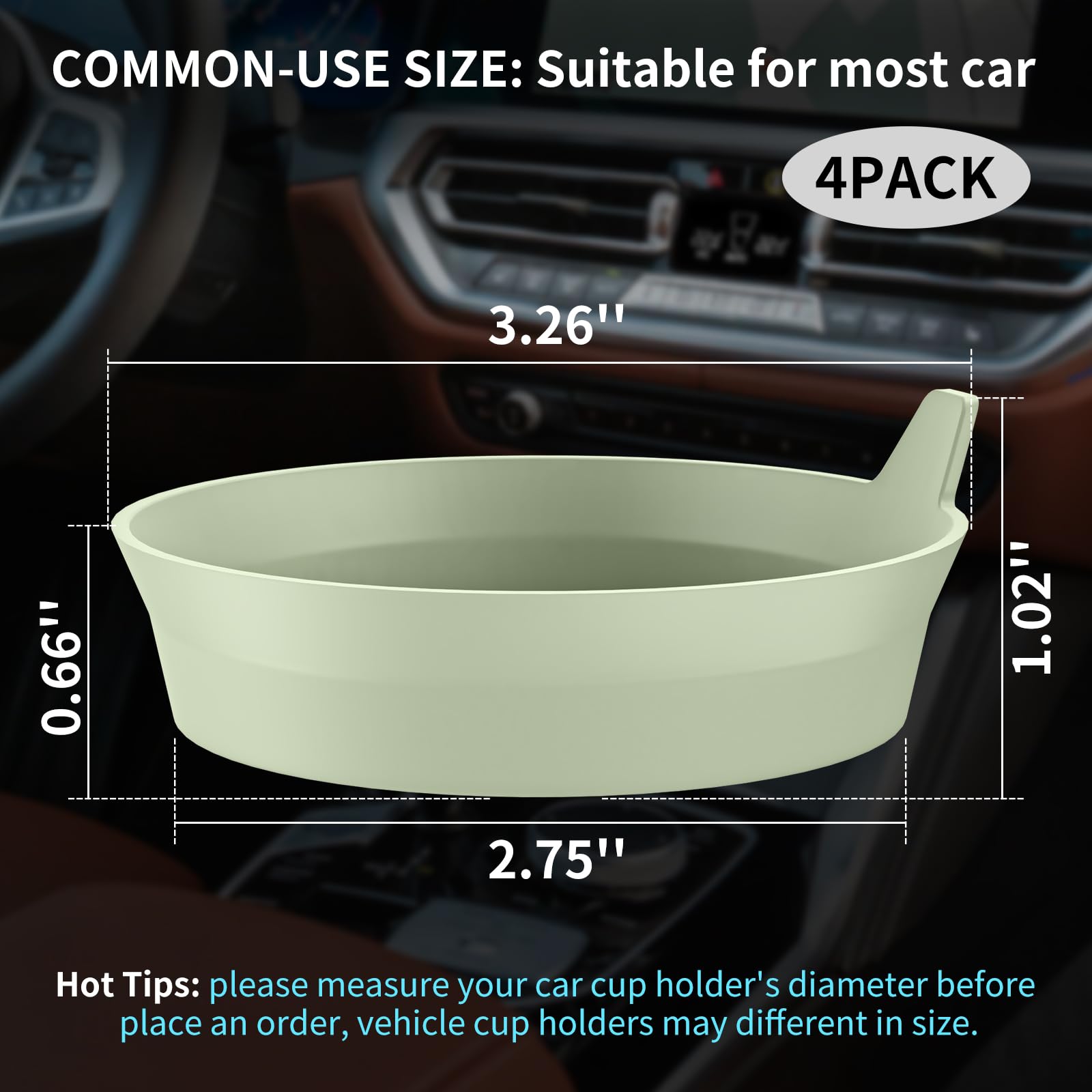 Me.Fan Car Cup Holder Coasters [4 Pack] Silicone Cups Mats, Automotive Universal Non-Slip Recessed Interior Accessories Desert S