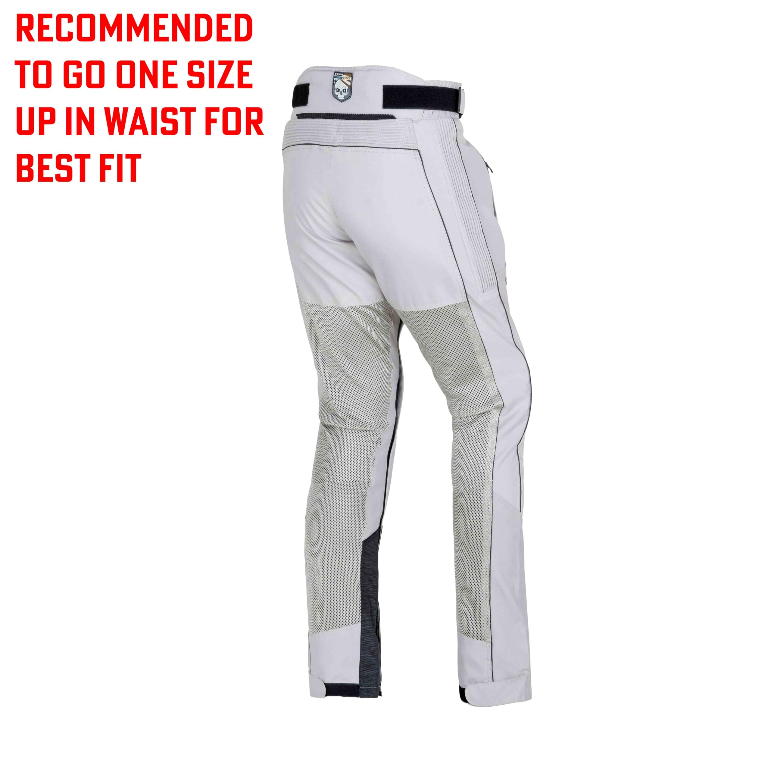 Wicked Stock Mesh Motorcycle Pants - Armored Adventure Pants - Riding Gear - Motocross Style - Gray