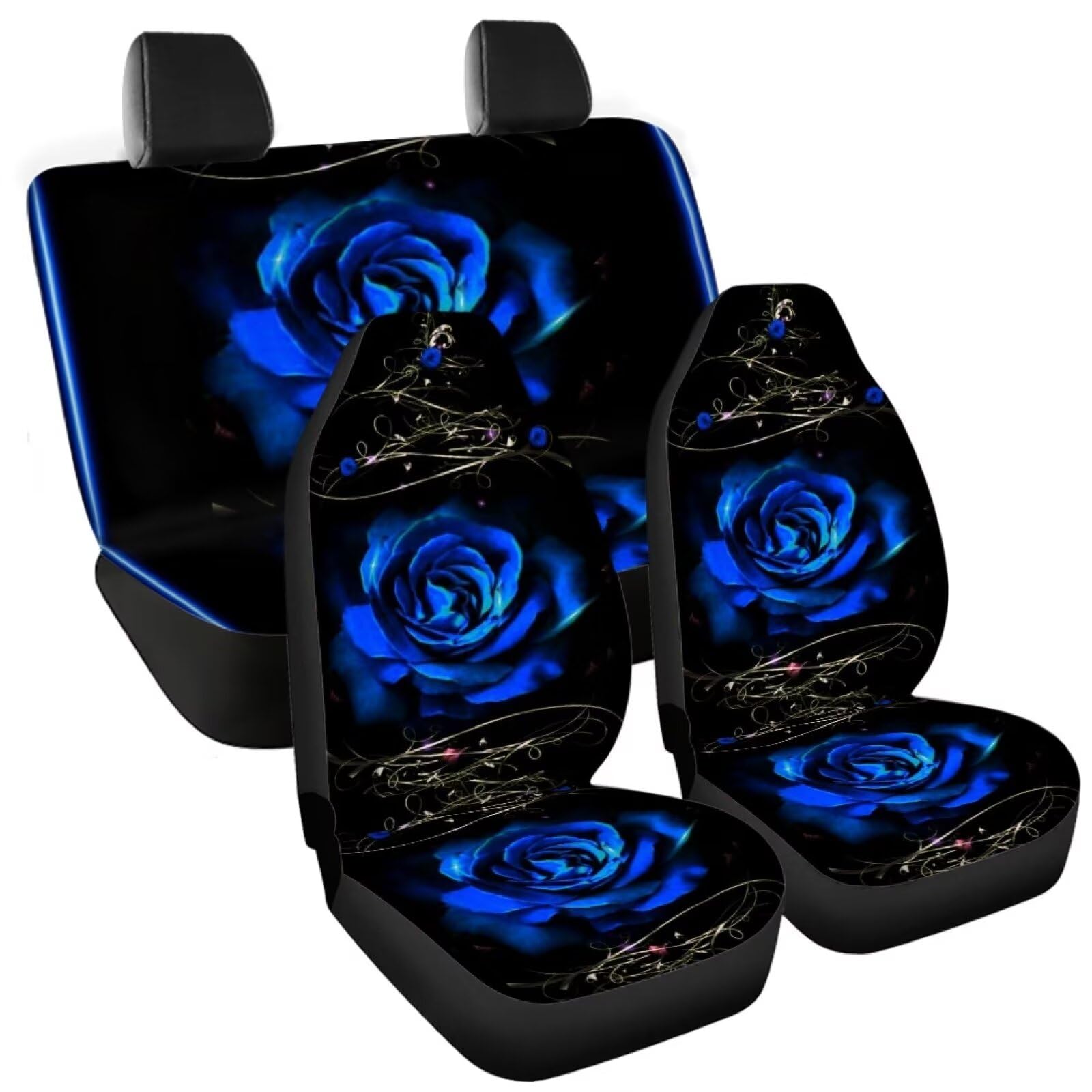 Howilath Novelty Blue Rose Thorns Women Auto Car Seat Cover for Cars,Trunks, Vans, SUV, Universal Fit for Most Vehicle