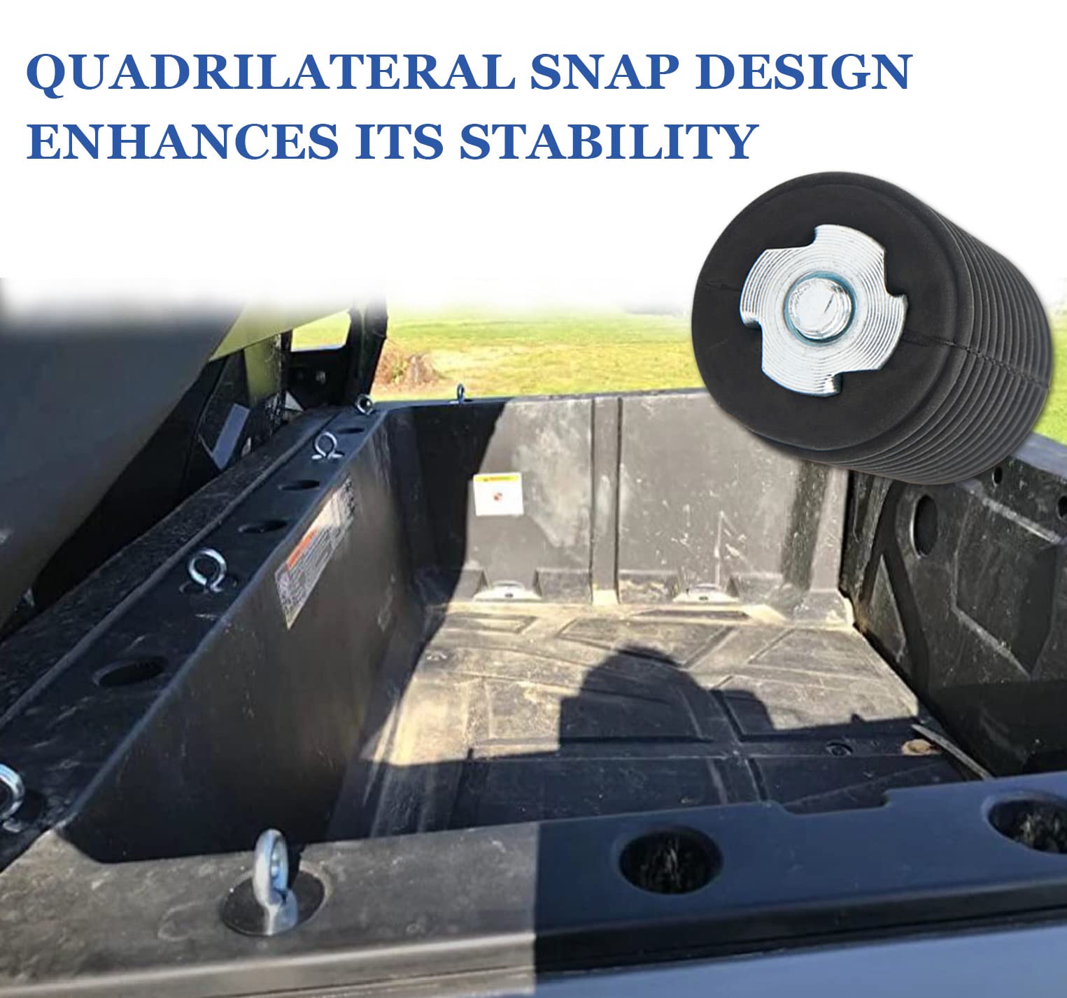 6Pcs Tie Down Anchors For Polaris Ranger/General 1000 900 800 700 500 Accessories, Lock And Ride Anchor For Polaris, Bed Tie Down Anchors 6 Pack (Black)
