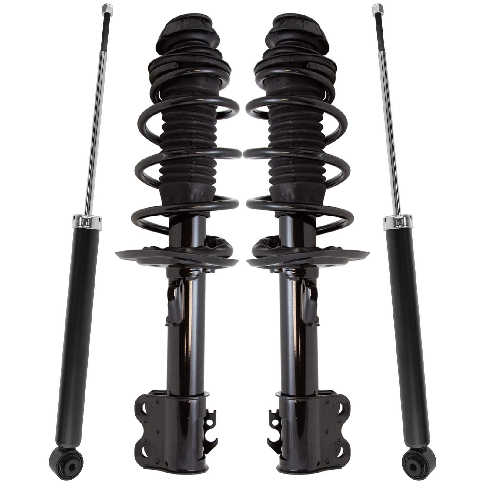 Trq Front And Rear Complete Strut Assembly & Shock Absorber Kit Complete Strut & Coil Spring Assembly Compatible With 2012-2015