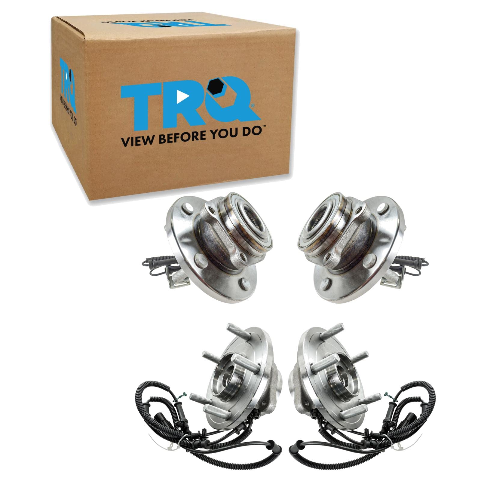 Trq Wheel Hub Bearings Assembly Set Front & Rear Compatible With 2008-2011 Chrysler Town & Country Dodge Grand Caravan 2009-2011