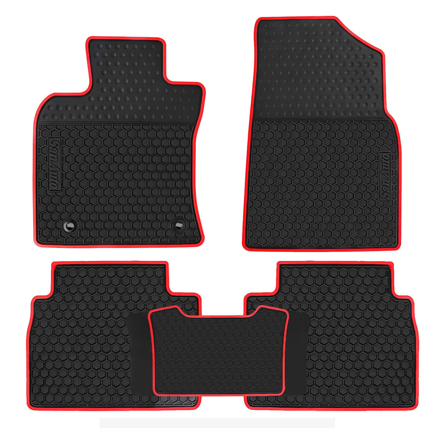 Car Floor Mats Custom Fit For Toyota Camry 8Th 2018 2019 2020 2021 2022 2023 2024 Rubber Black Red Car Floor Liners Set All Weat