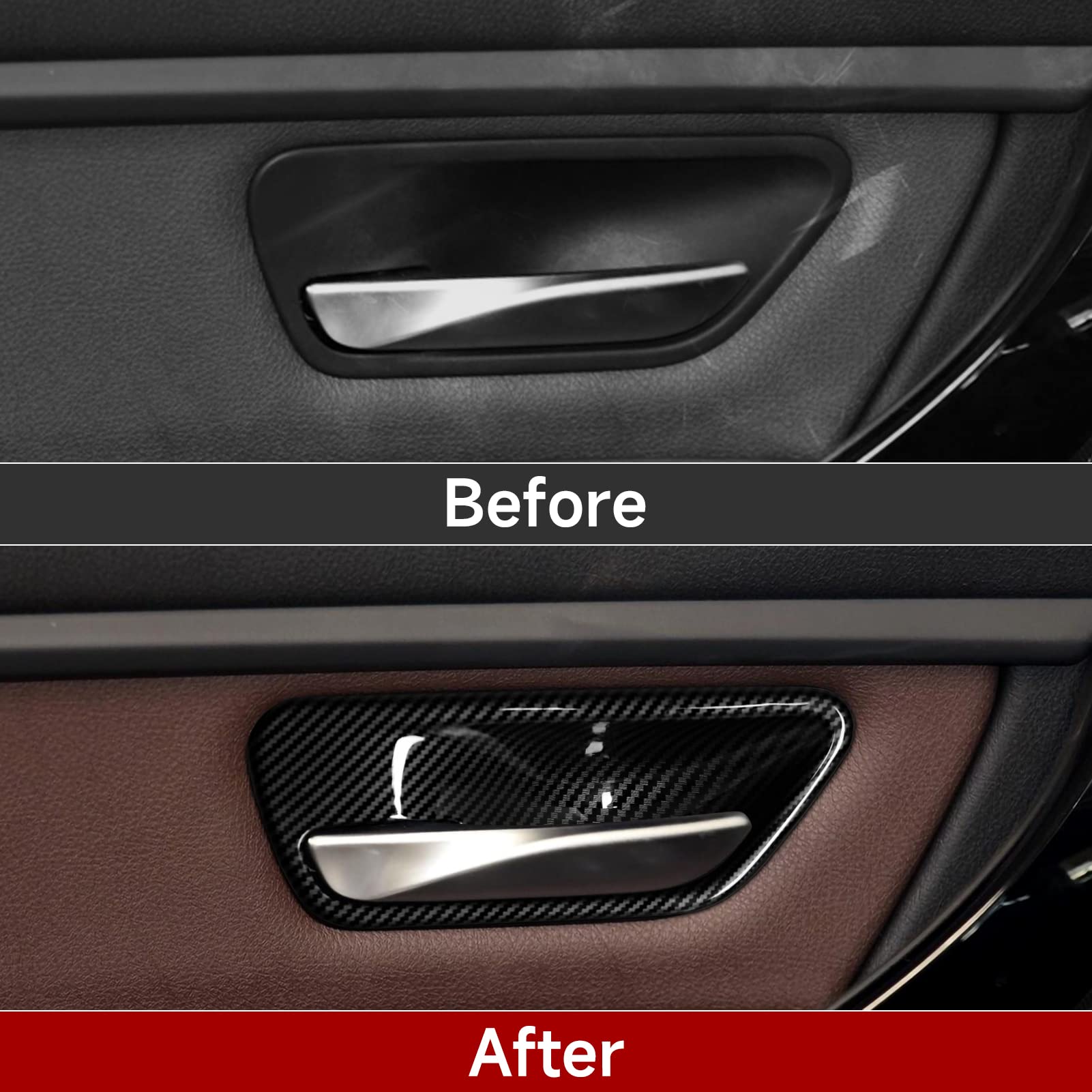 2Pcs Car Trim Door Bowl Sticker Carbon Style Abs Decal Cover Fits For Bmw 3 4 Series F30 F31 F34 3Gt F32 F33 F36 Accessories