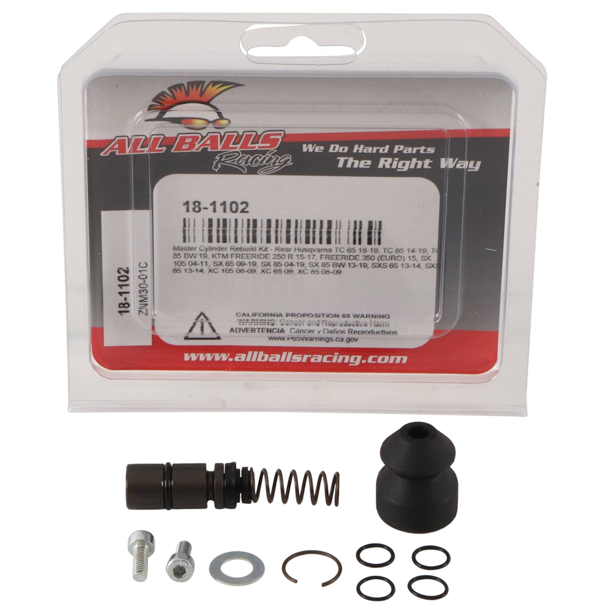 All Balls Master Cylinder Rebuild kit (18-1102) Replacement For Husqvarna TC 65 2018 2019, TC 85 2014 2015-2018 2019, TC 85 BW 2
