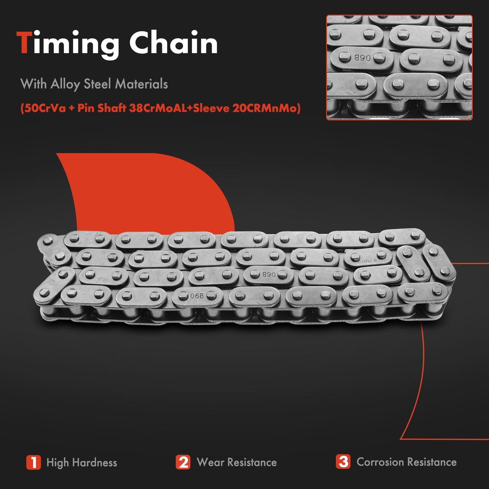 A-Premium Engine Timing Chain Kit W/Tensioner [Ohv 8Cyl 4.3 4.8 5.3 6.0 6.2L] Compatible With Chevy, Gmc, Hummer, Saab, Pontiac, Cadillac & Buick - Express, Silverado, Camaro, Sierra, H3, Yukon & More