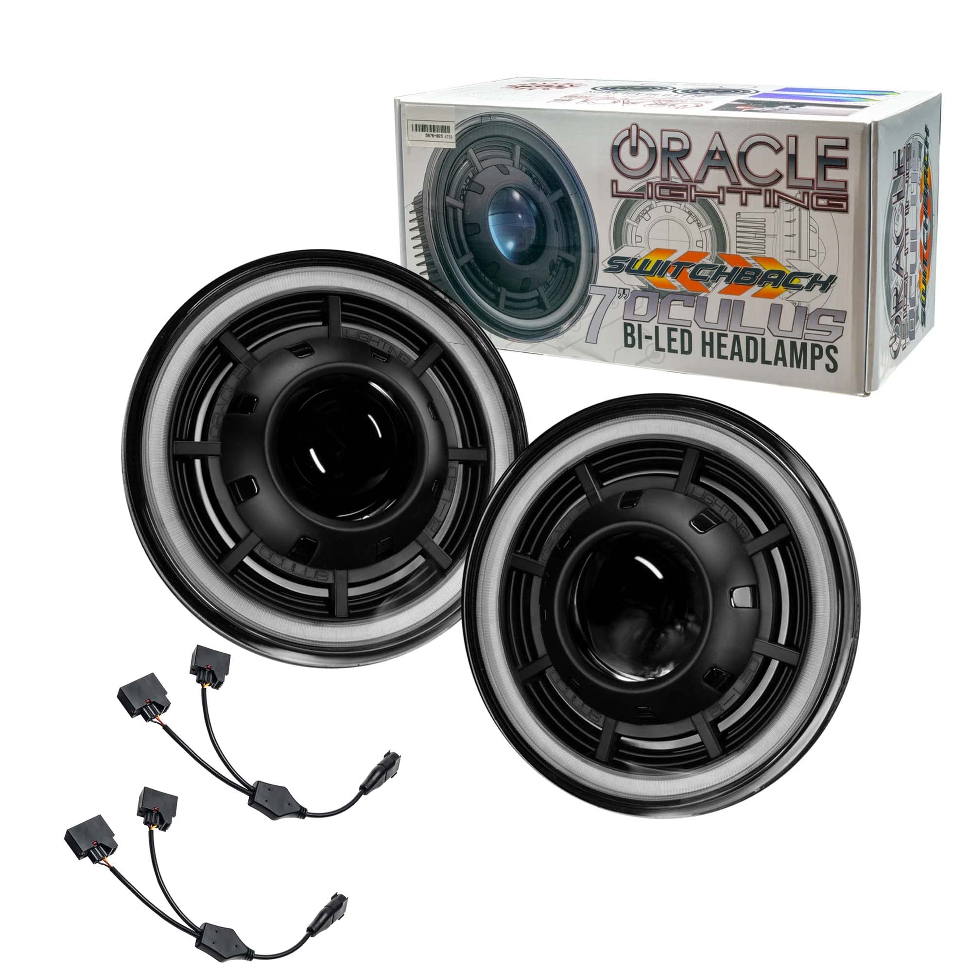 Oracle Lighting Oculus Switchback Bi-Led Projector Headlights | Jeep Wrangler Jk, 1 Pair 7'' Headlights, Part # 5876-023