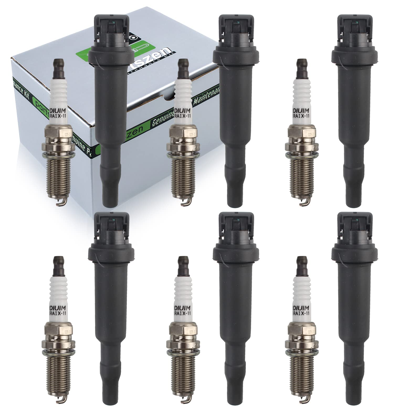 Partszen Uf592 Ignition Coil & Platinum Spark Plug For Bmw 128I 325I 325Xi 328I 328Xi 330I 330Xi 525I 525Xi 528I 528Xi 530I 530X