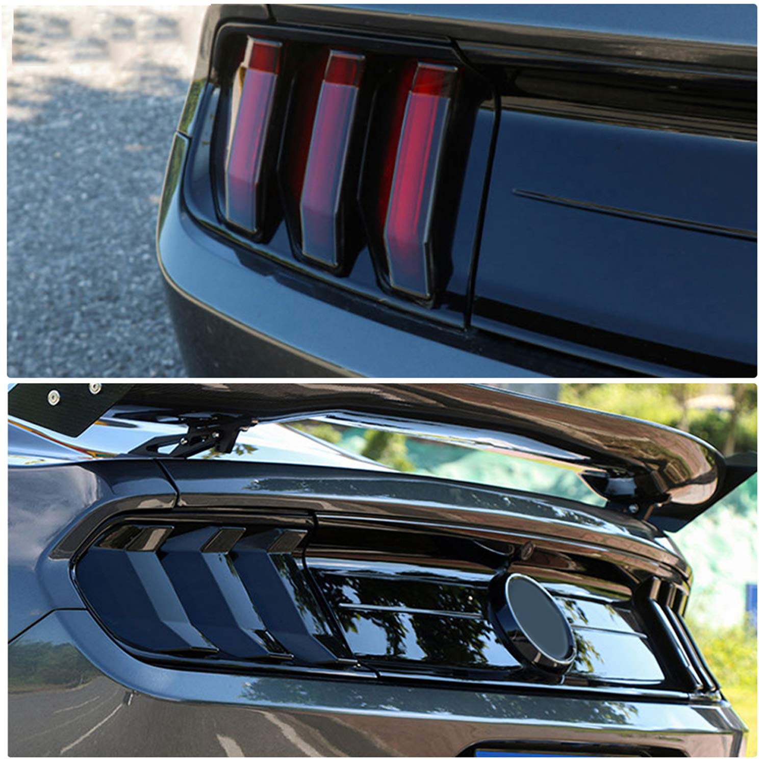 Rt-Tcz Tail Light Lamp Cover Guard Trim Frame Bezels Decoration Accessories Compatible With Ford Mustang 2018-2023(2018+ Smoke B