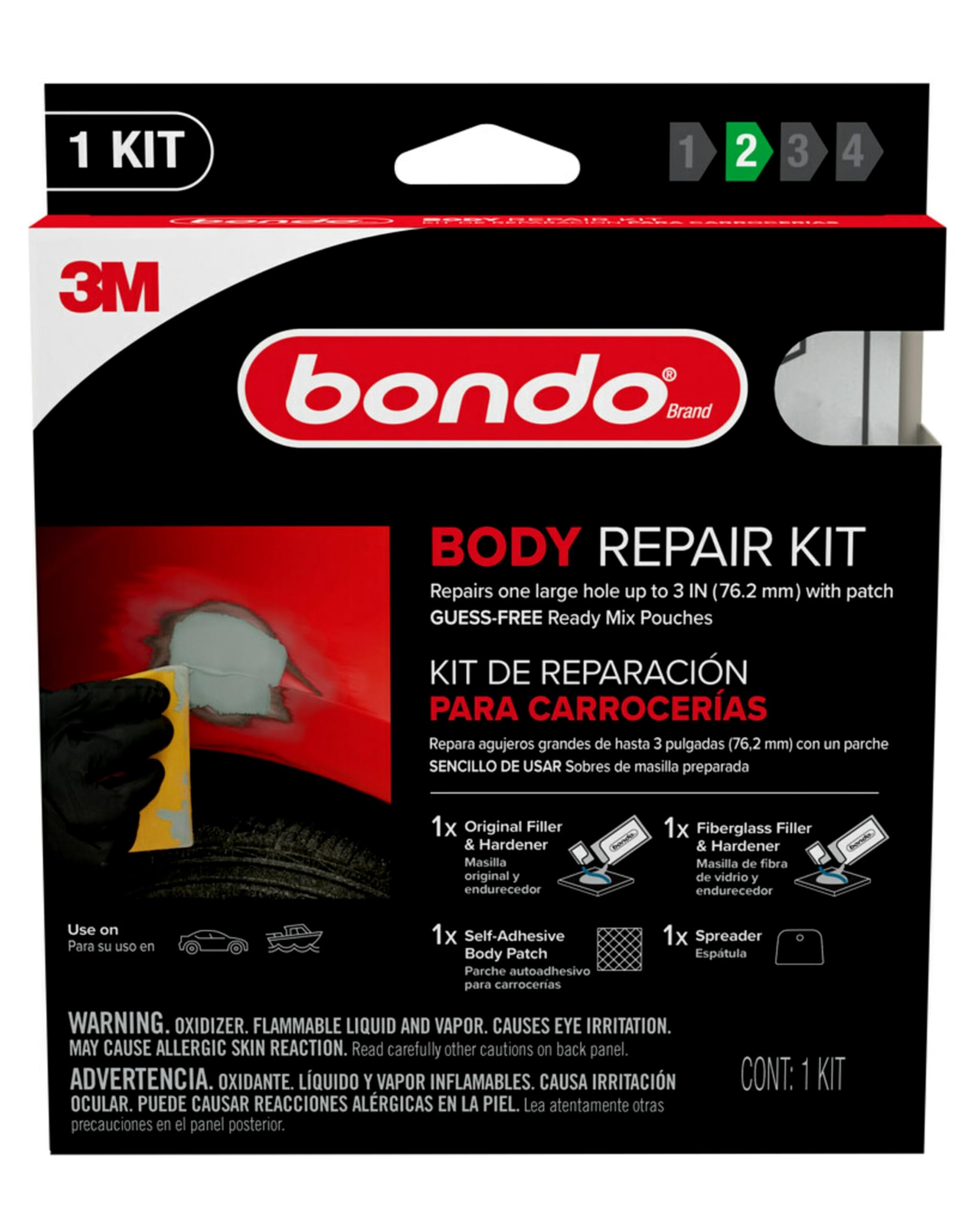Bondo Body Repair Kit Brkit-2Pk-Es, Ready Mix Pouches, 2 Oz, 6/Case, Units Per Each