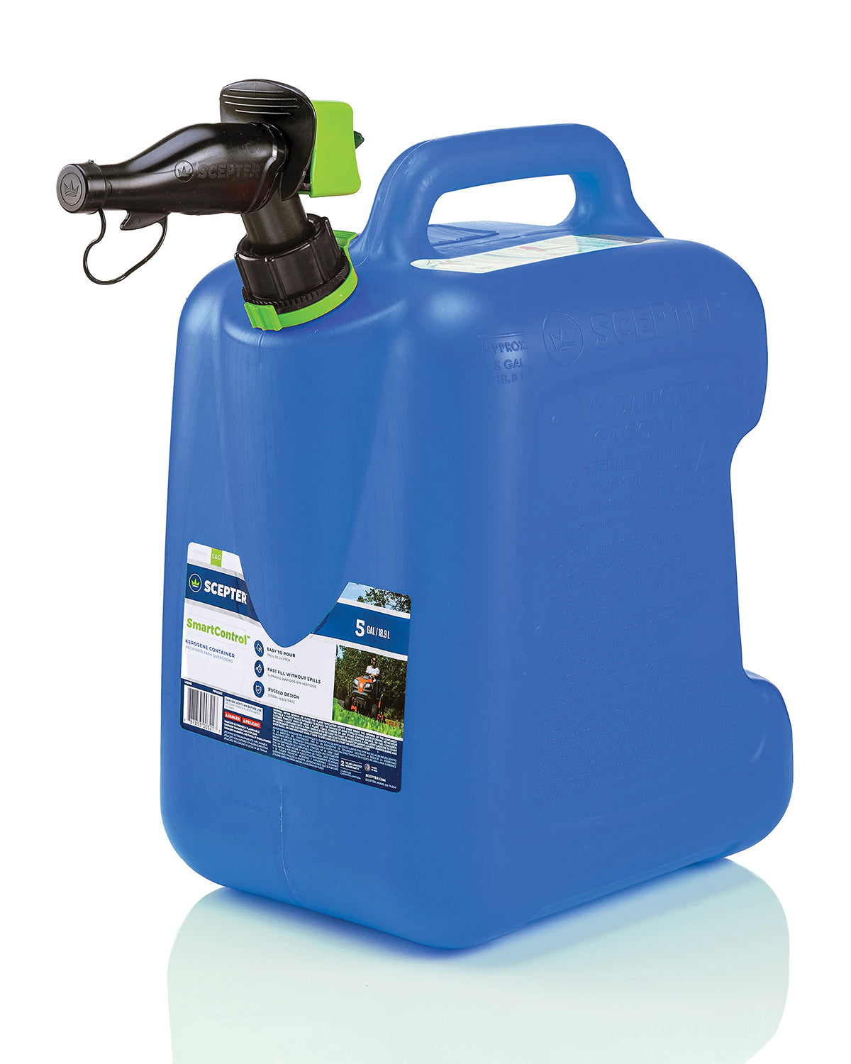 Scepter Fsck552 Fuel Container With Spill Proof Smartcontrol Spout, Blue Kerosene Can, 5 Gallon