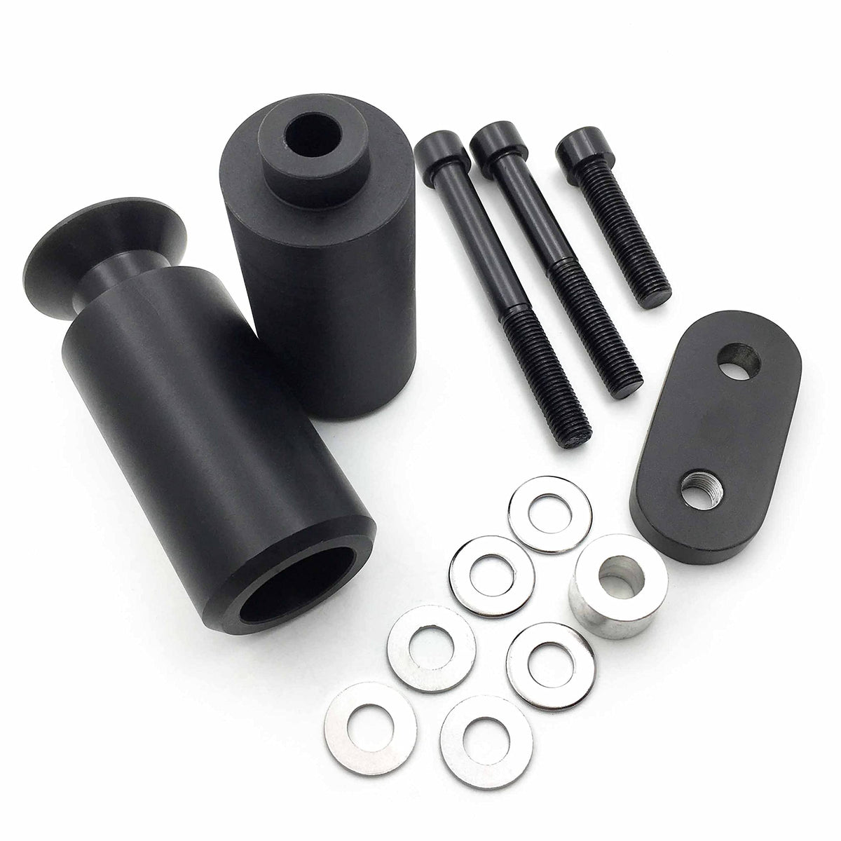 HTTMT MT219-002-BK Motorcycle No Cut Frame Slider Crash Protector Compatible with 2006 2007 Yzf R6 Yzfr6 Black & Heavy Duty Bill