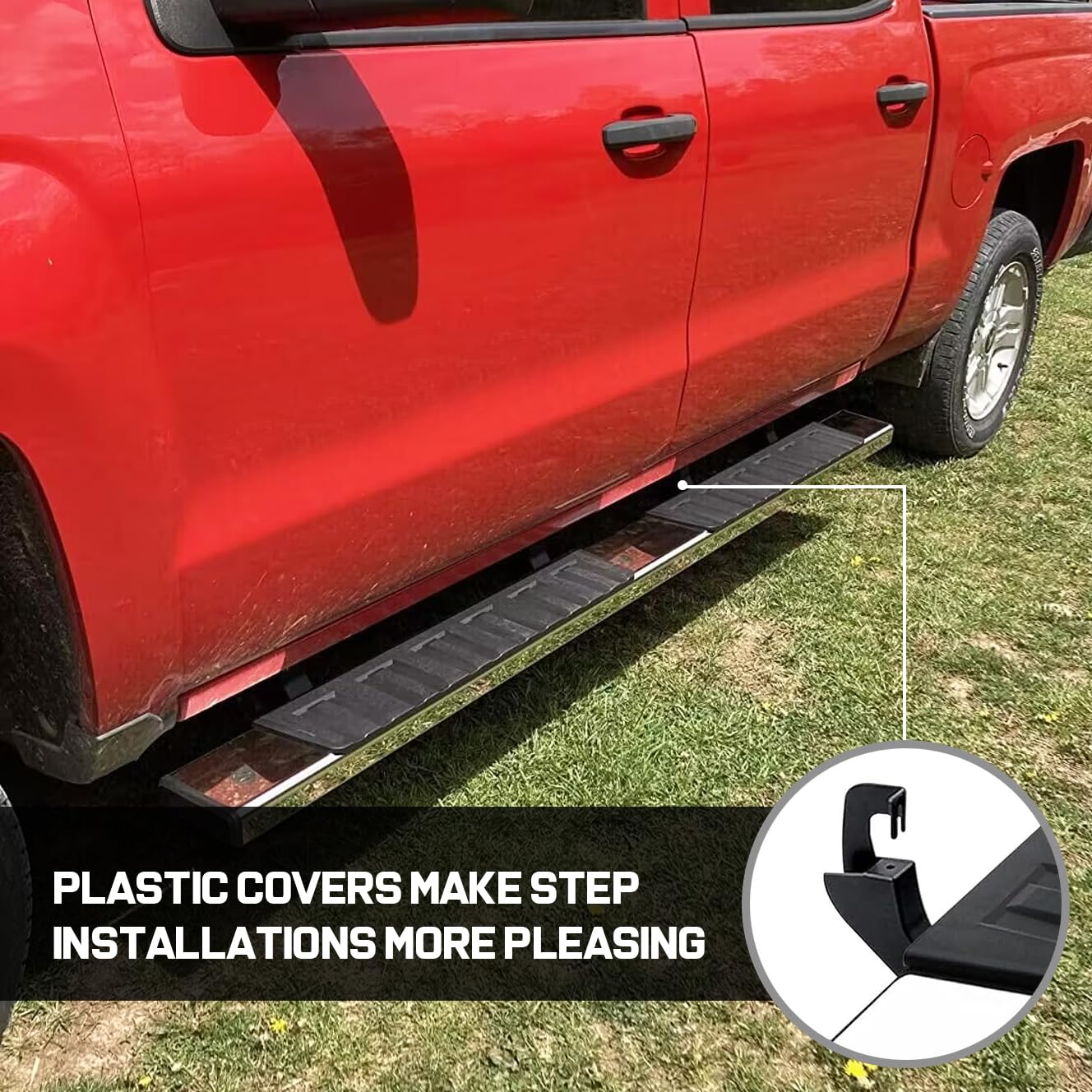 Comnova 6' Running Boards Compatible With 07-18 Chevy Silverado/Gmc Sierra 1500 Crew Cab; 07-19 2500 3500Hd. Running Boards For Silverado Crew Cab(Including In 8 Brackets With Plastic Covers)