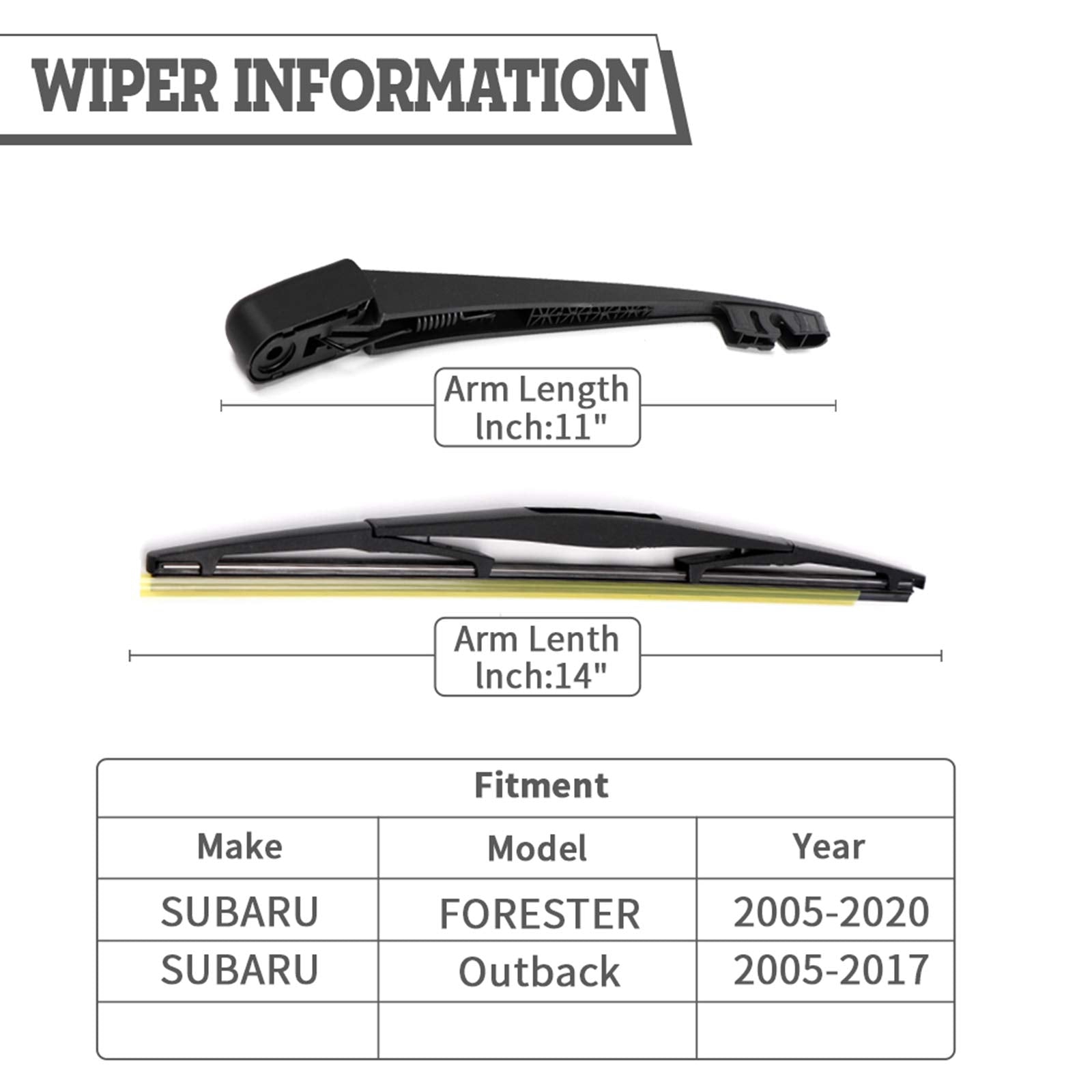 Hodee Rear Wiper Arm Blade Nut Set Replacement For Subaru Forester 2002-2016,Outback Impreza 2005-2017,Tribeca,Impreza,Legacy,Re