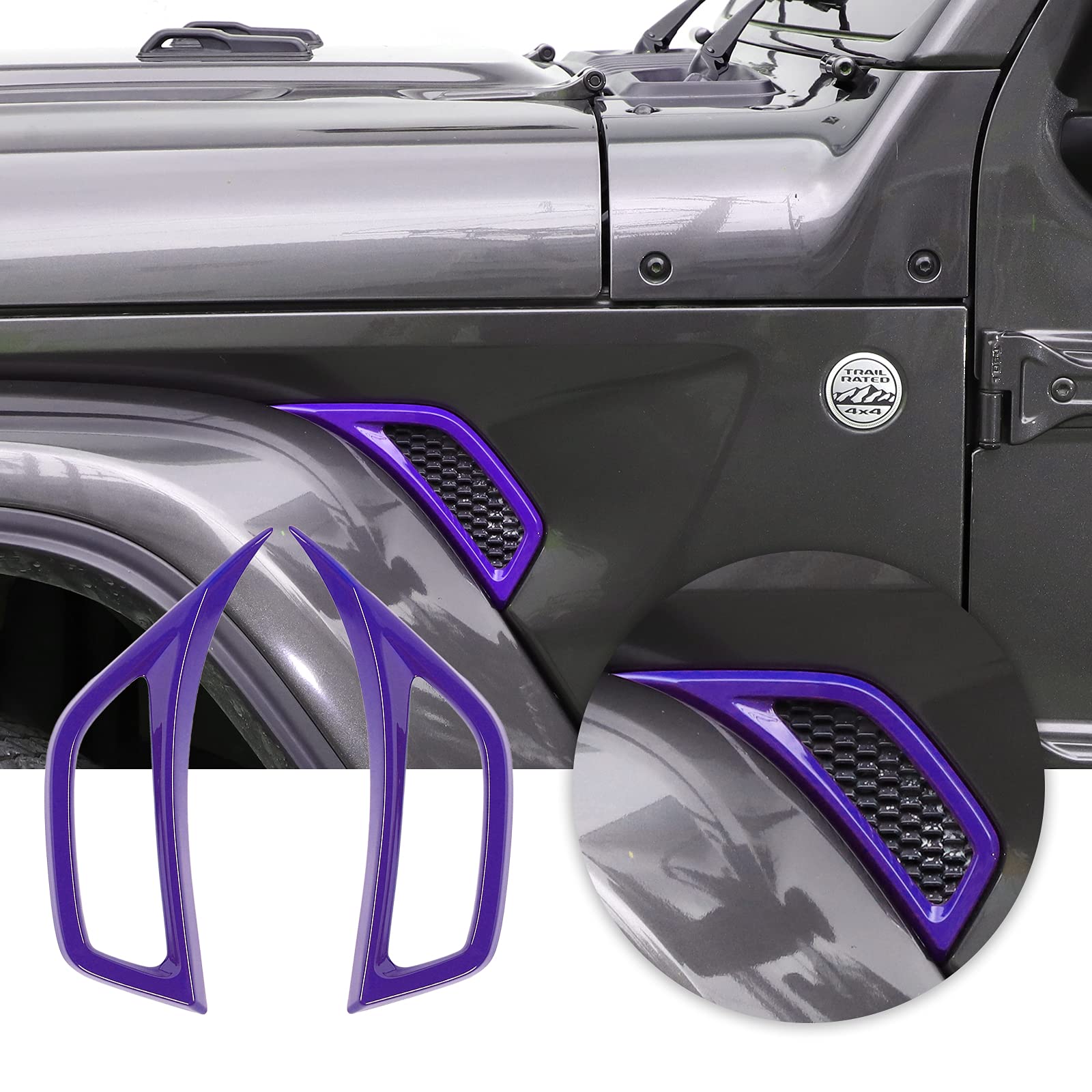 Voodonala For Jeep Jl Side Air Conditioning Vent Outlet Decoration Trim For 2018-2025+ Jeep Wrangler Jl Jlu Gladiator Jt Trunk 4