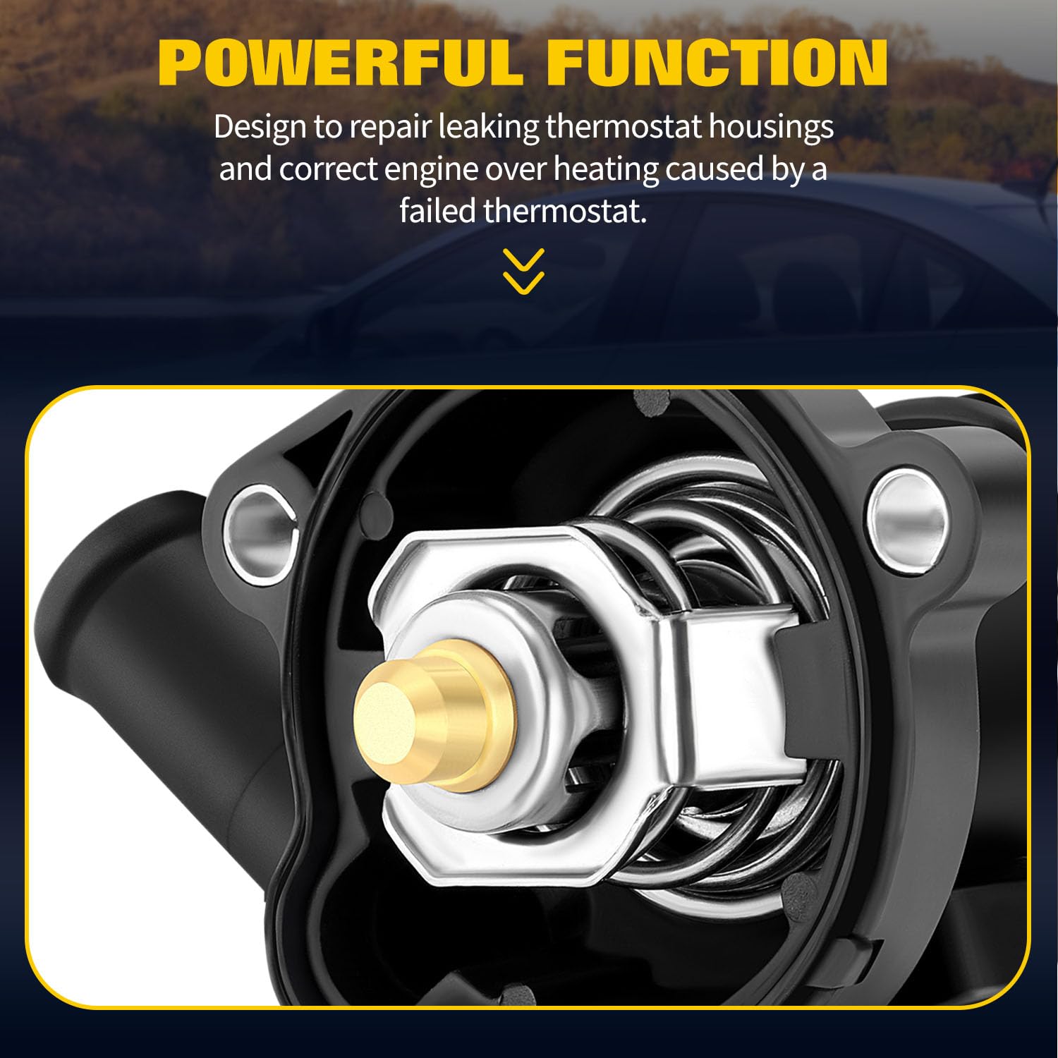 Ocpty Thermostat Housing Fit For Chevy Cruze 2011-2016,For Chevy Sonic 2012-2017,For Buick Encore 2013-2017 Engine Coolant Thermostat Housing Assembly Replaces 55565336,55579010,902-808