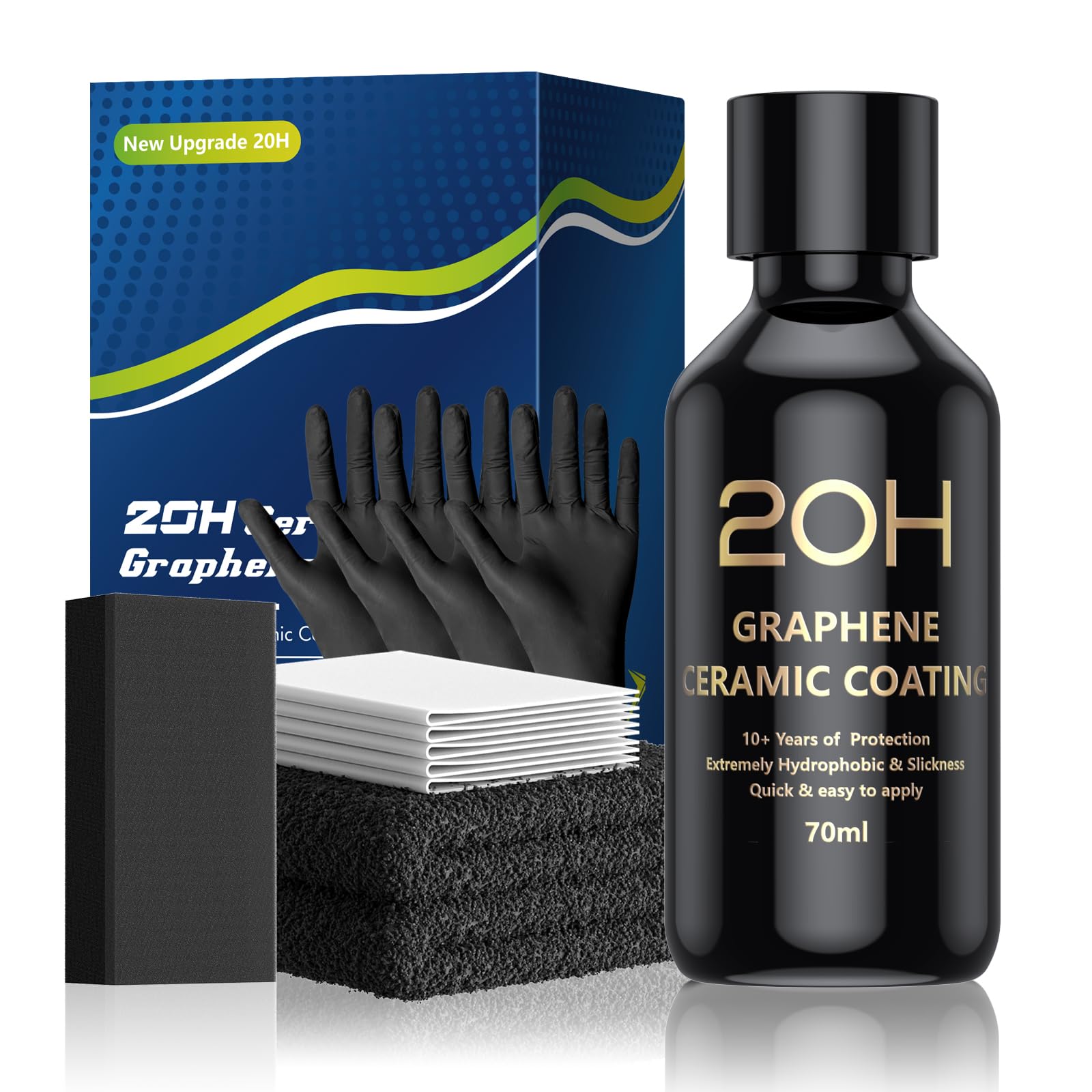 20H Advanced Graphene Ceramic Coating For Cars (70Ml) - Car Detailing Kit, 10+ Years Of Long Lasting Protection, Apply After Car
