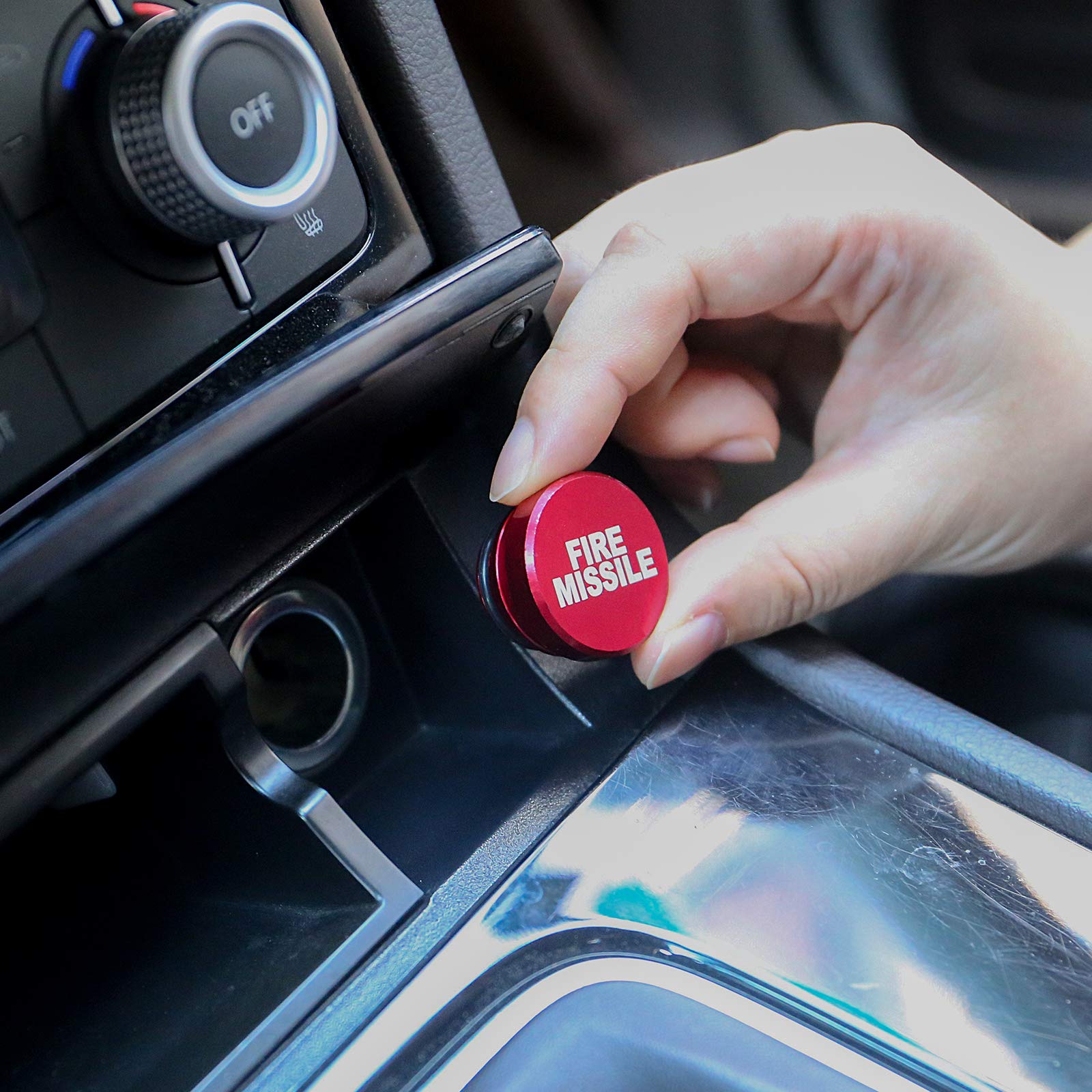 Melife Billet Aluminum Car Cigarette Lighter Plug Replacement, Fire Missile Button Universal Push Button Fits Most Automotive Ve