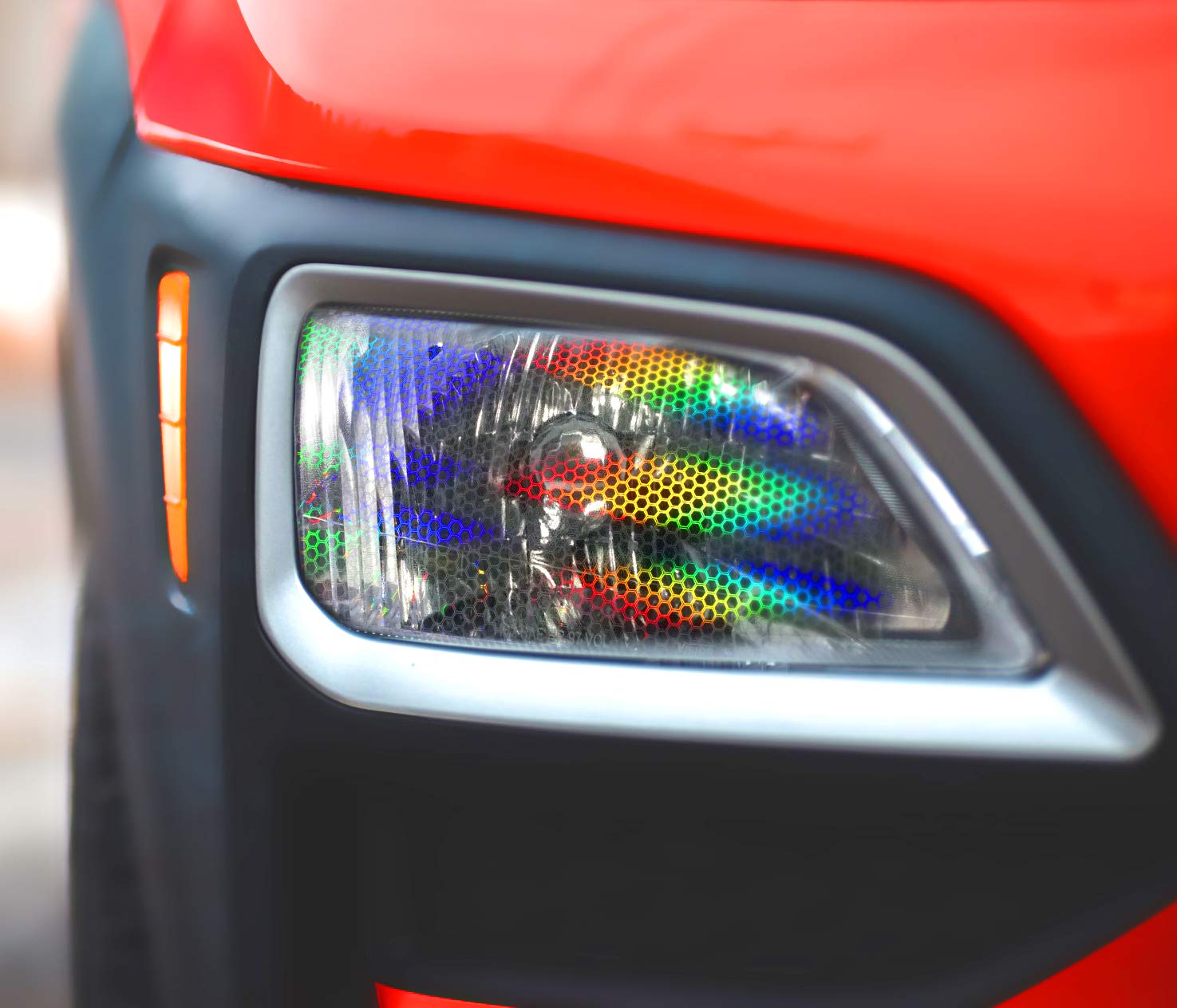 Vvivid Bio Hex+ Air-Tint Headlight Vinyl Roll (17.9'' X 60'', Clear Large Pattern)