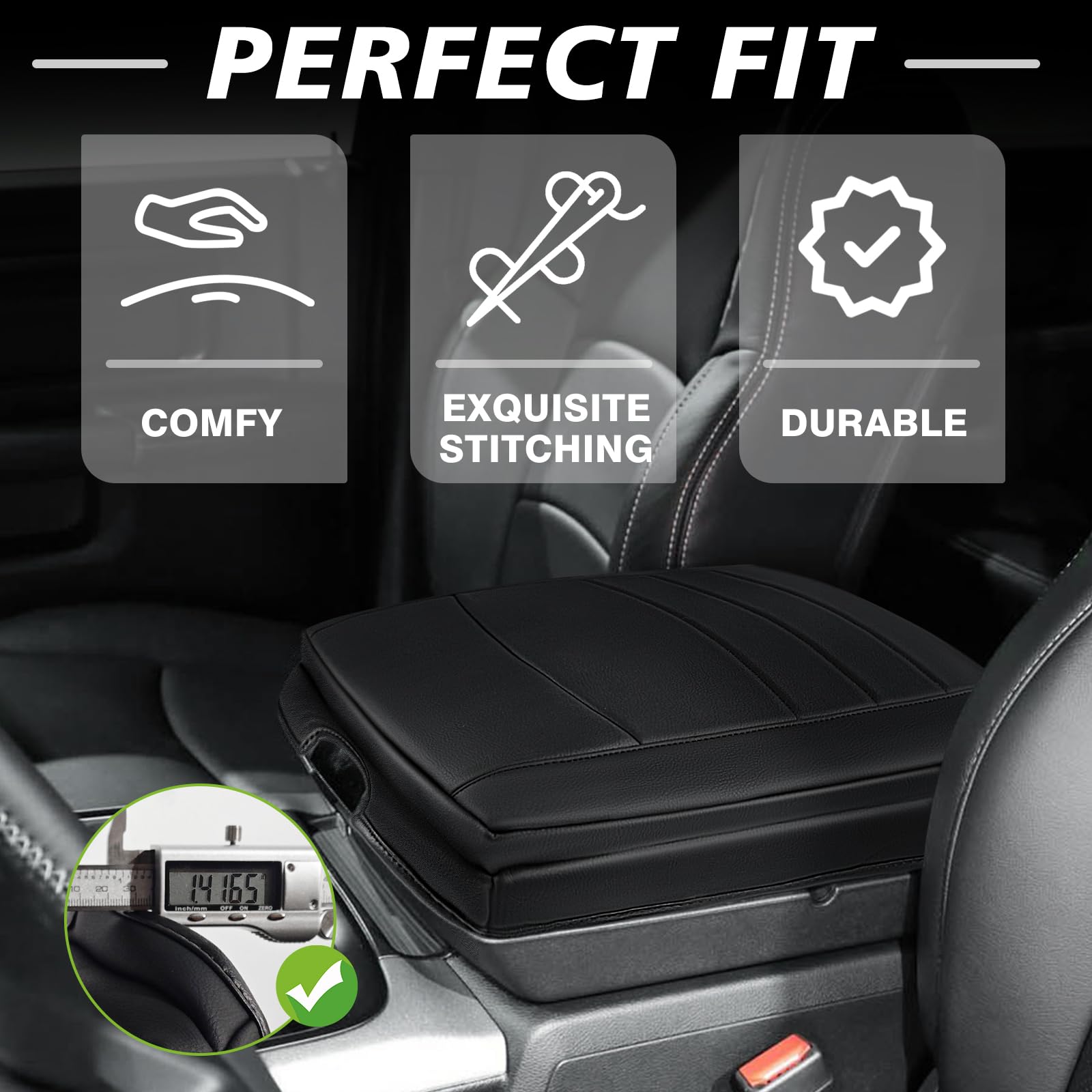 Muslogy Center Console Armrest Cover Compatible With Dodge Ram1500/2500/3500 2013-2018 Comfort Armrest Pad Arm Rest Cushion Vega