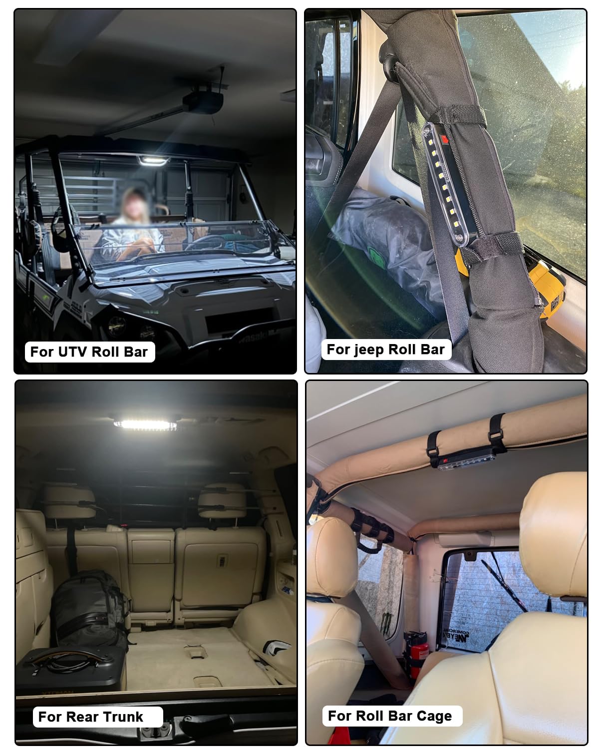 Sunpie Utv Dome Light Sxs Lights Wireless Roll Bar Led Utv Interior Light White Compatible With Polaris Can Am Pioneer/Talon Kaw