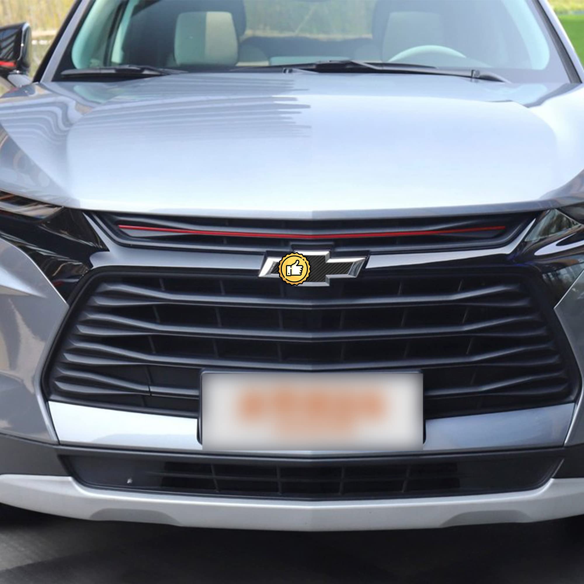 Tomall 3Pcs Vinyl Bowtie Logo Wrap Stickers For Chevy 11.8' X 4' Car Emblem Logo Overlay Decals Diy Modification Waterproof Universal Decoration (Carbon Fiber)