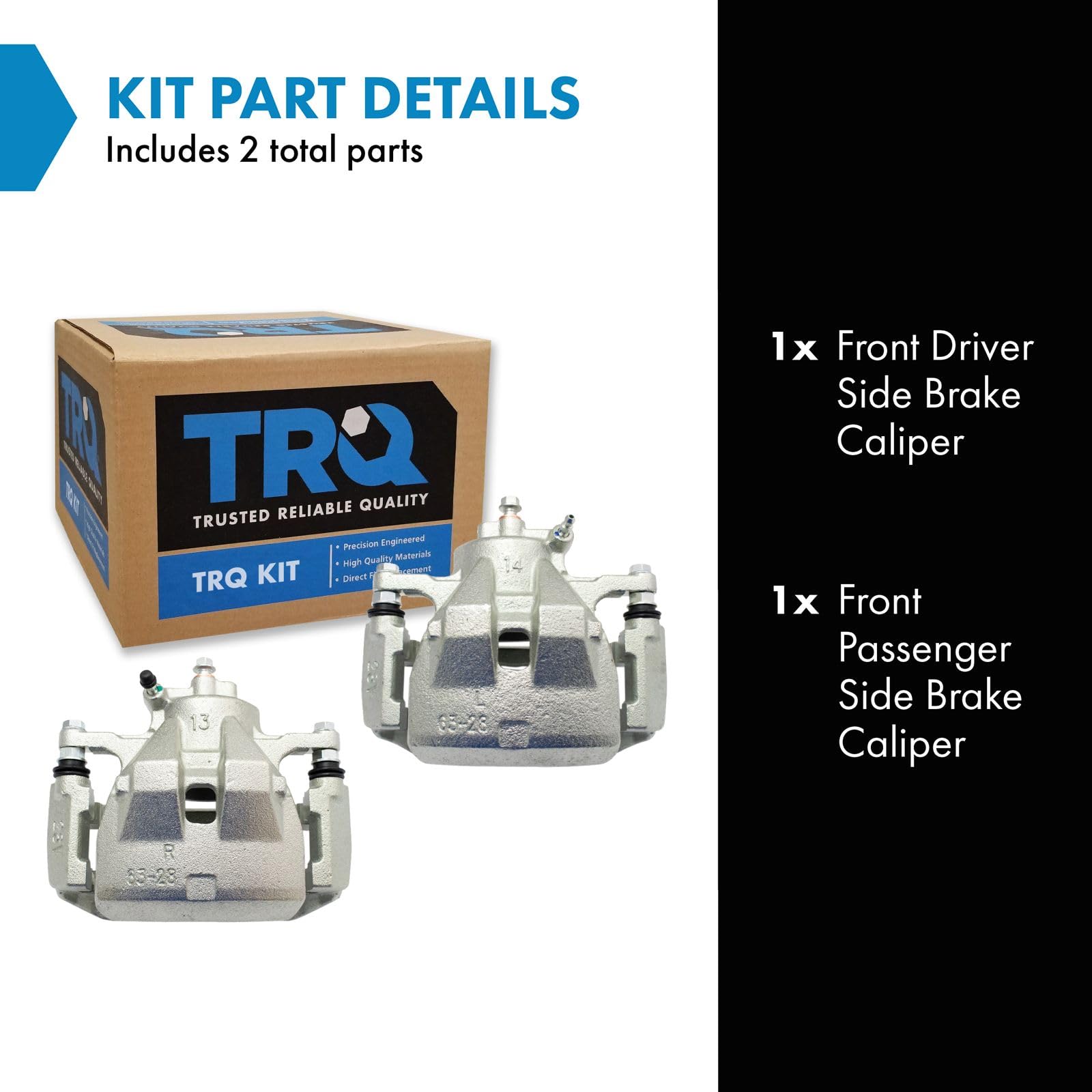 Trq Front Brake Caliper Set Compatible With 2007-2018 Lexus Es350 2008-2018 Toyota Avalon 2007-2017 Camry