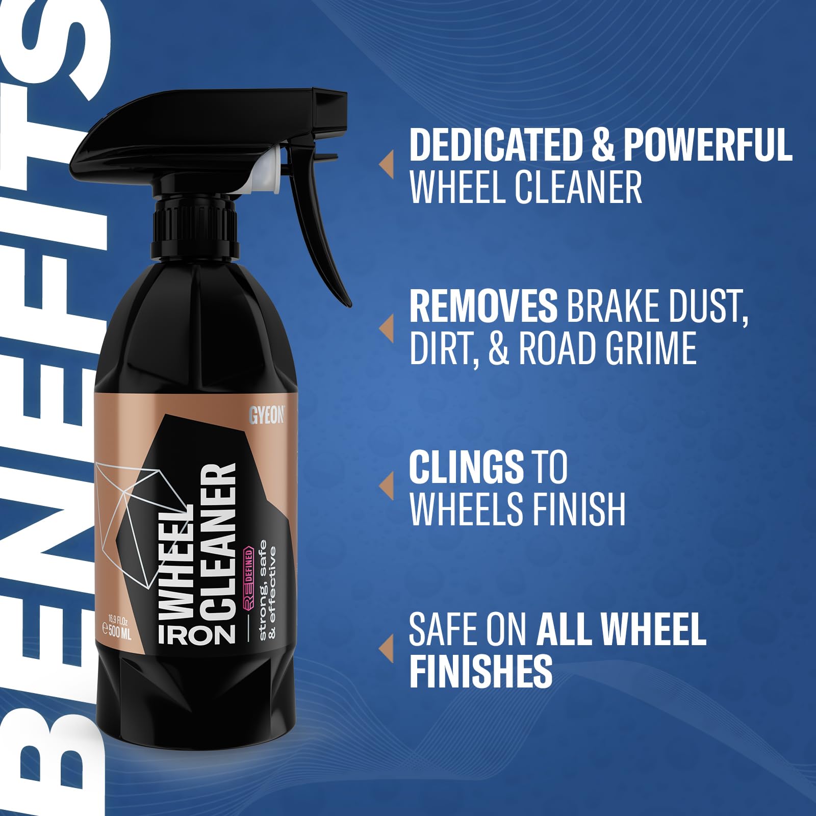 Gyeon Iron Wheel Cleaner Redefined 1000 Ml - Improved Formula - Powerful Wheel Cleaner And Brake Dust Remover - Safe On All Wheel Finishes And Rim Types