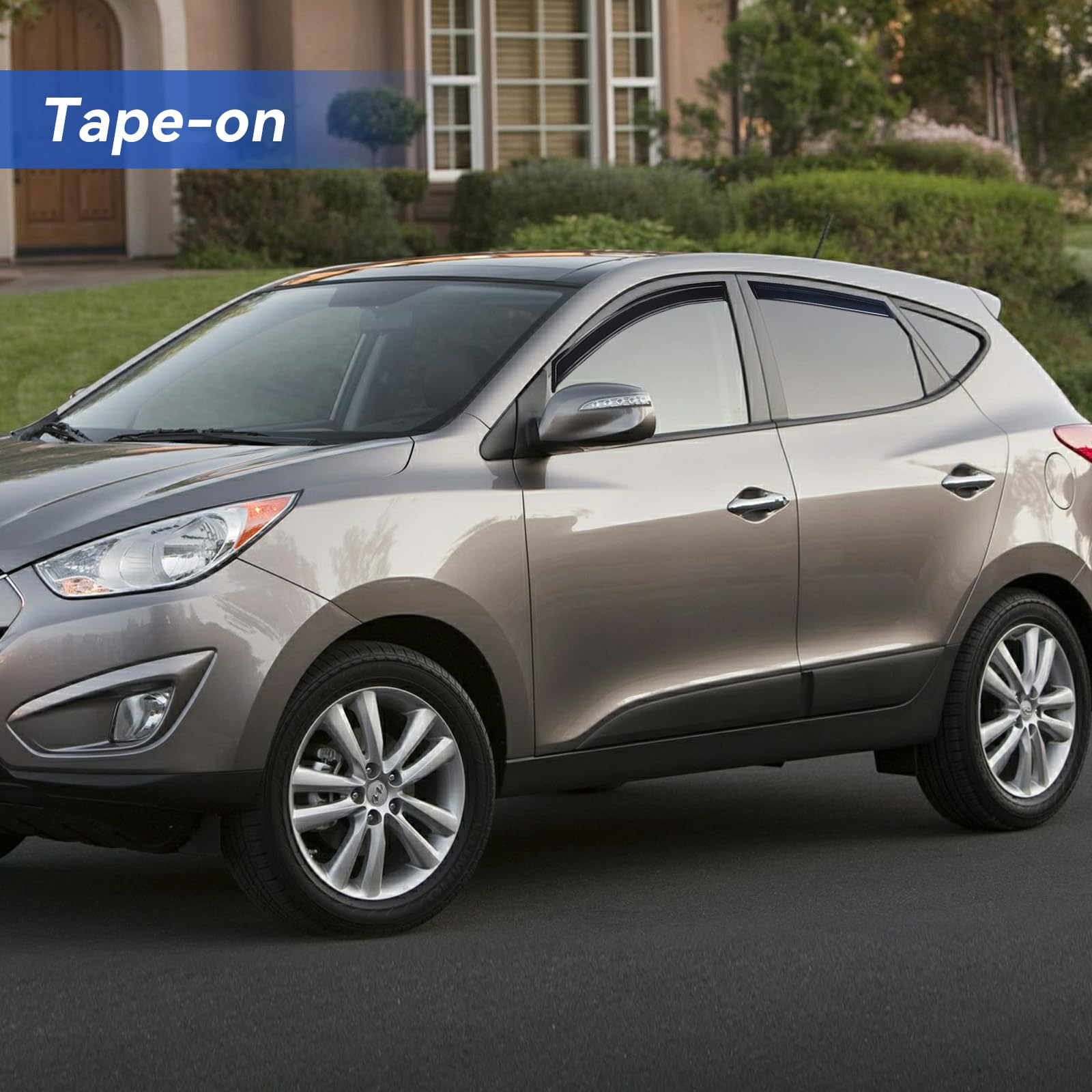 Window Visors Rain Guards for 2010 2011 2012 2013 2014 2015 Hyundai Tucson, Out-Channel Window Vent Wind Deflectors Visors Shade