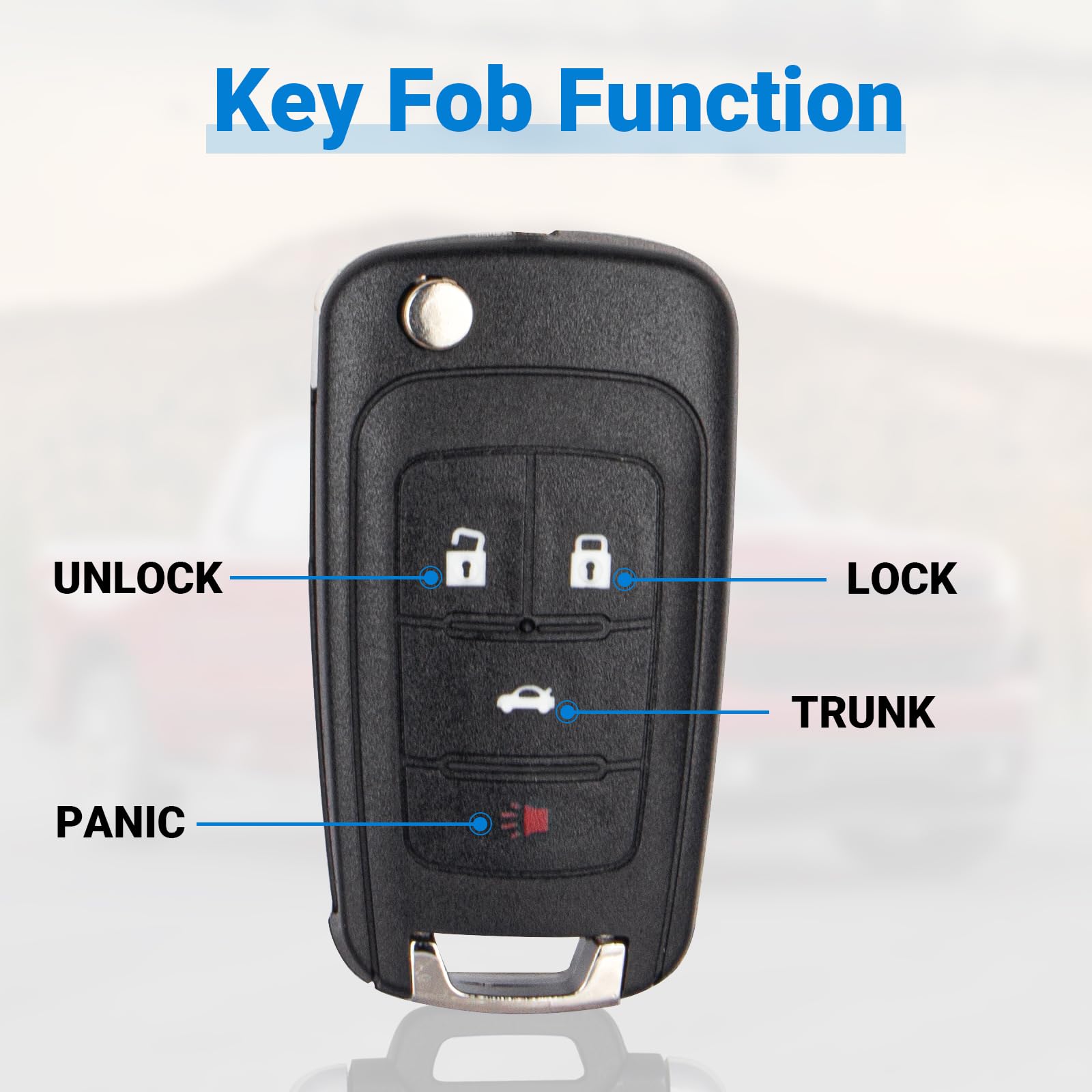 Car Key Fob Keyless Entry Remote Flip Replacement For 2010-2019 Chevy Cruze Camaro Impala Equinox Malibu Sonic/Gmc Terrain/Buick
