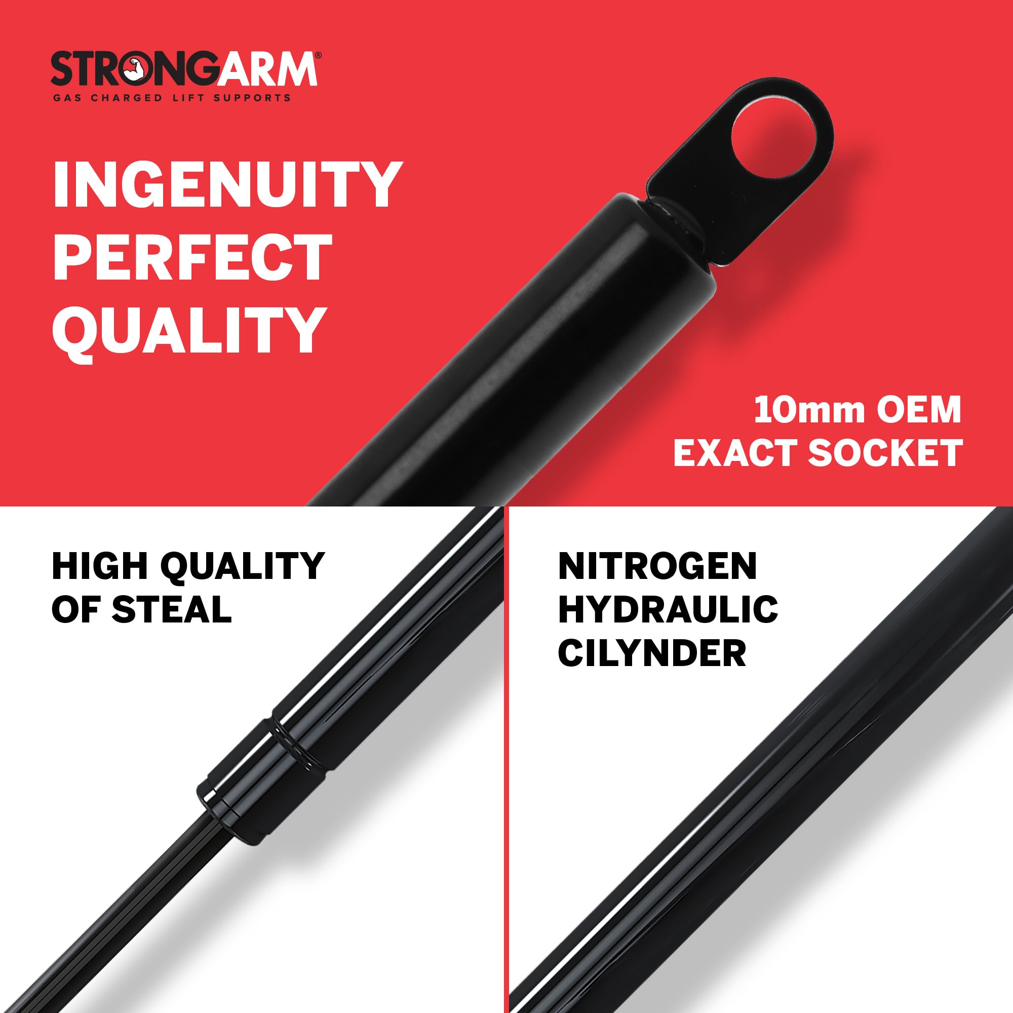 Strongarm 4157 Hood Lift Support, Pack Of 1 Black