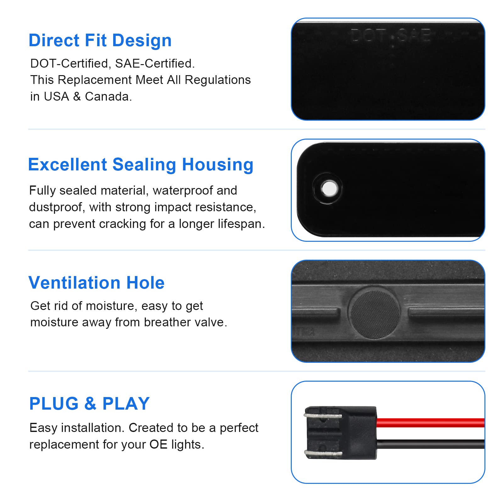 SHINEFIT LED Side Bumper Marker Lights Replacement for F0rd F100 F150 F250 F350 F500 Truck 1973-1979/ Bronco 1978-1979/ Econolin