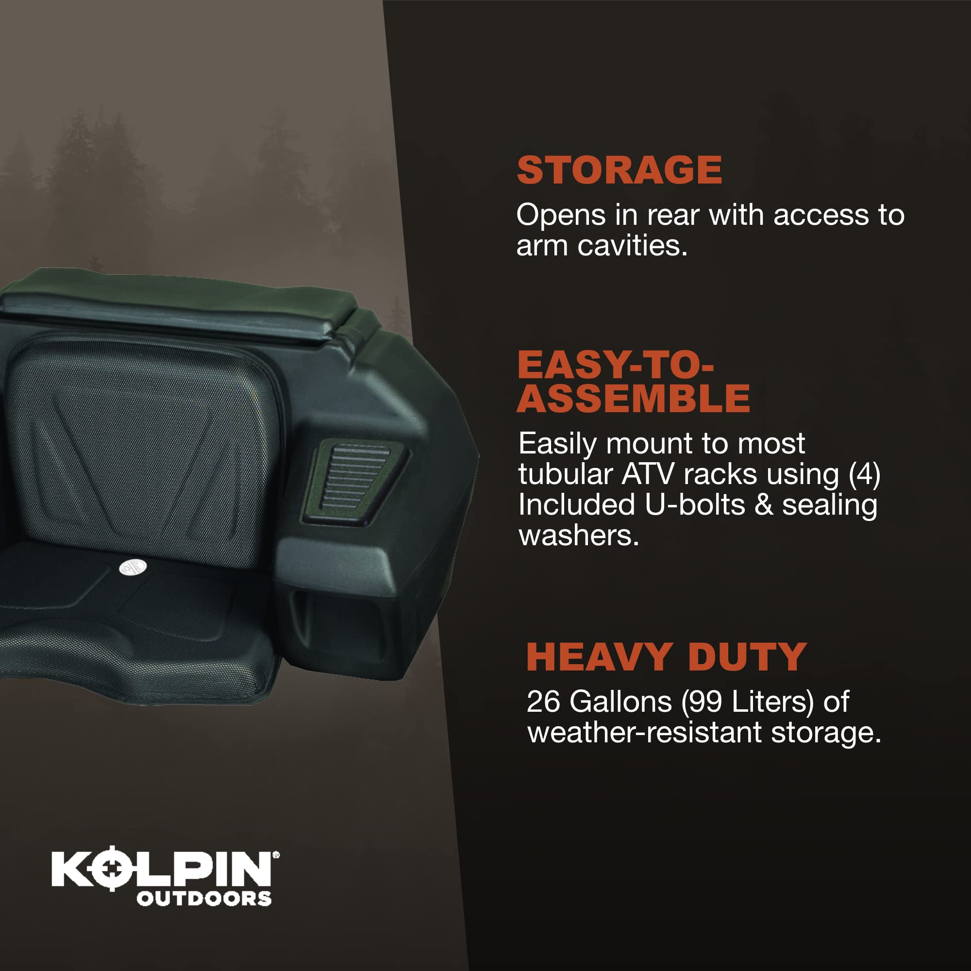 Kolpin Atv Rear Helmet Box - 4438 Black Small