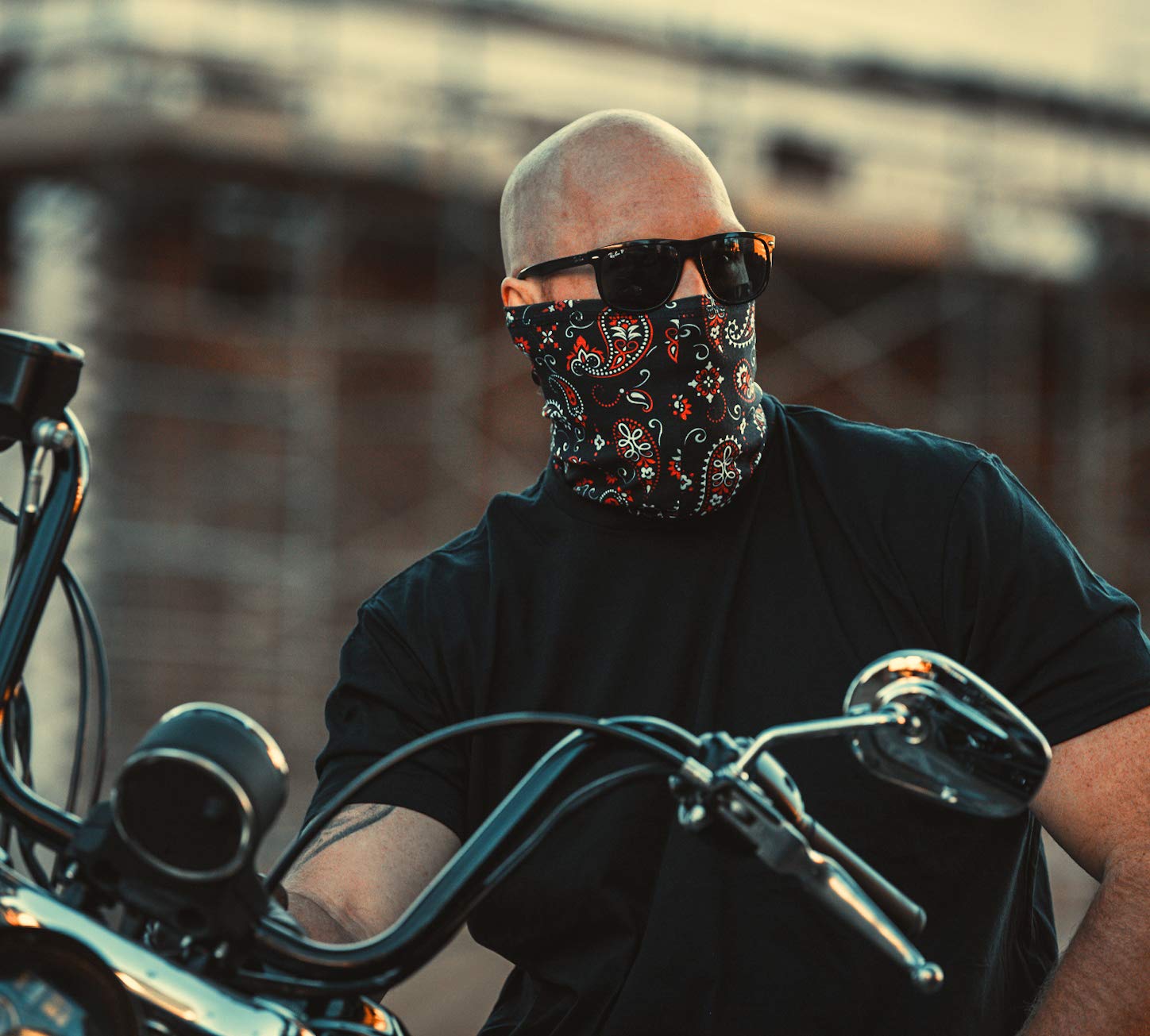 Indie Ridge Motorcycle Outdoor Face Mask - Paisley Motorcycle Ski Snowboard Winter Face Mask (Black)