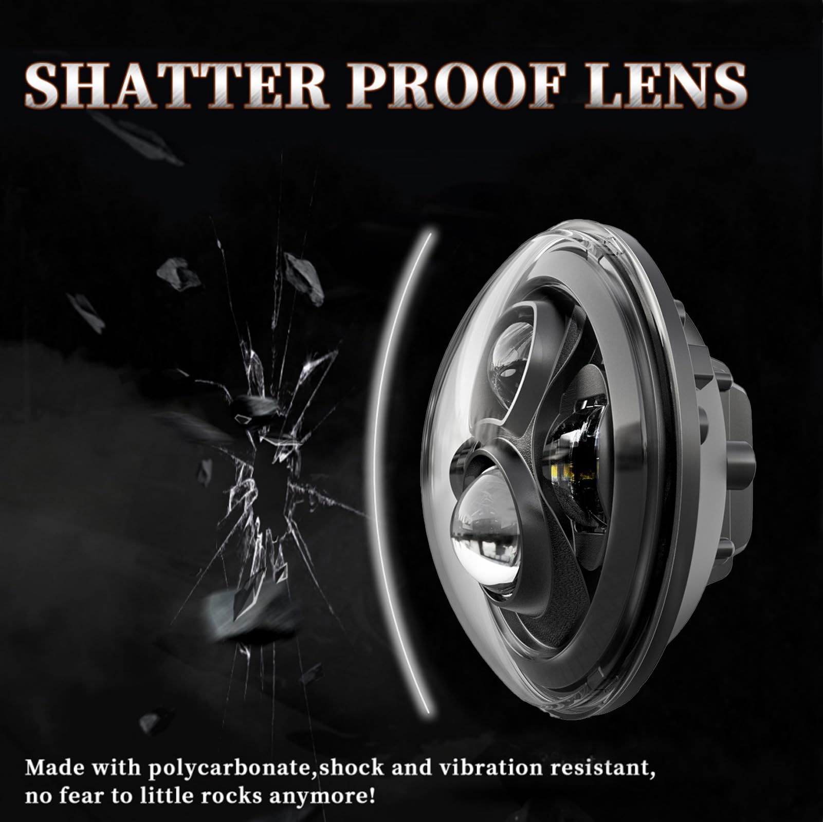 AVOUZ 7 Inch Motorcycle LED Headlight 4.5'' Fog Passing Lamps DOT Kit for Harley Davidson Street Glide Road King Electra Glide F