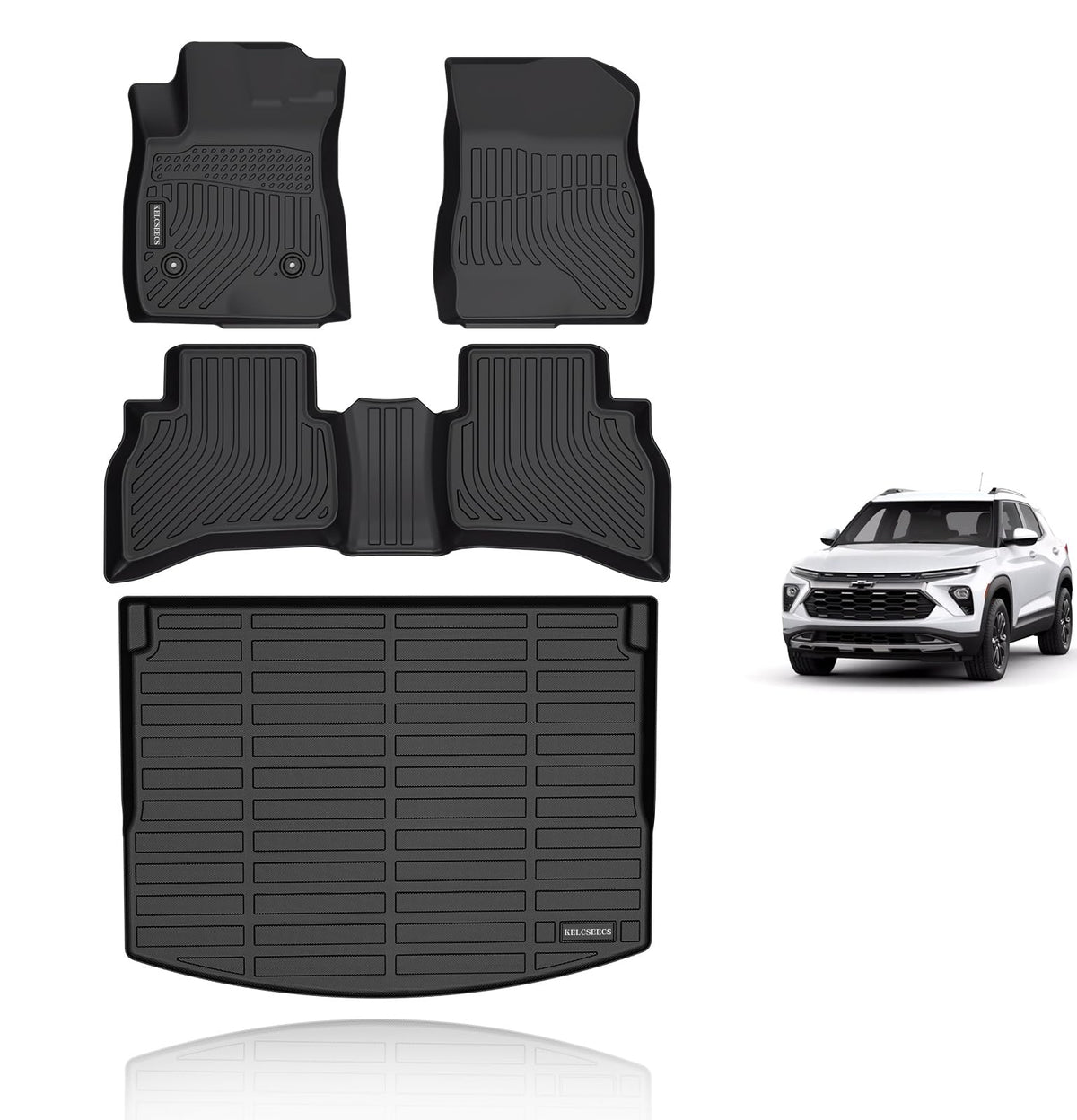 KELCSEECS 2025 Chevy Trailblazer(AWD) Floor Mats,2024 2023 2022 2021 Chevy Trailblazer(AWD) Floor Mats & Cargo Liner(Only Cargo 