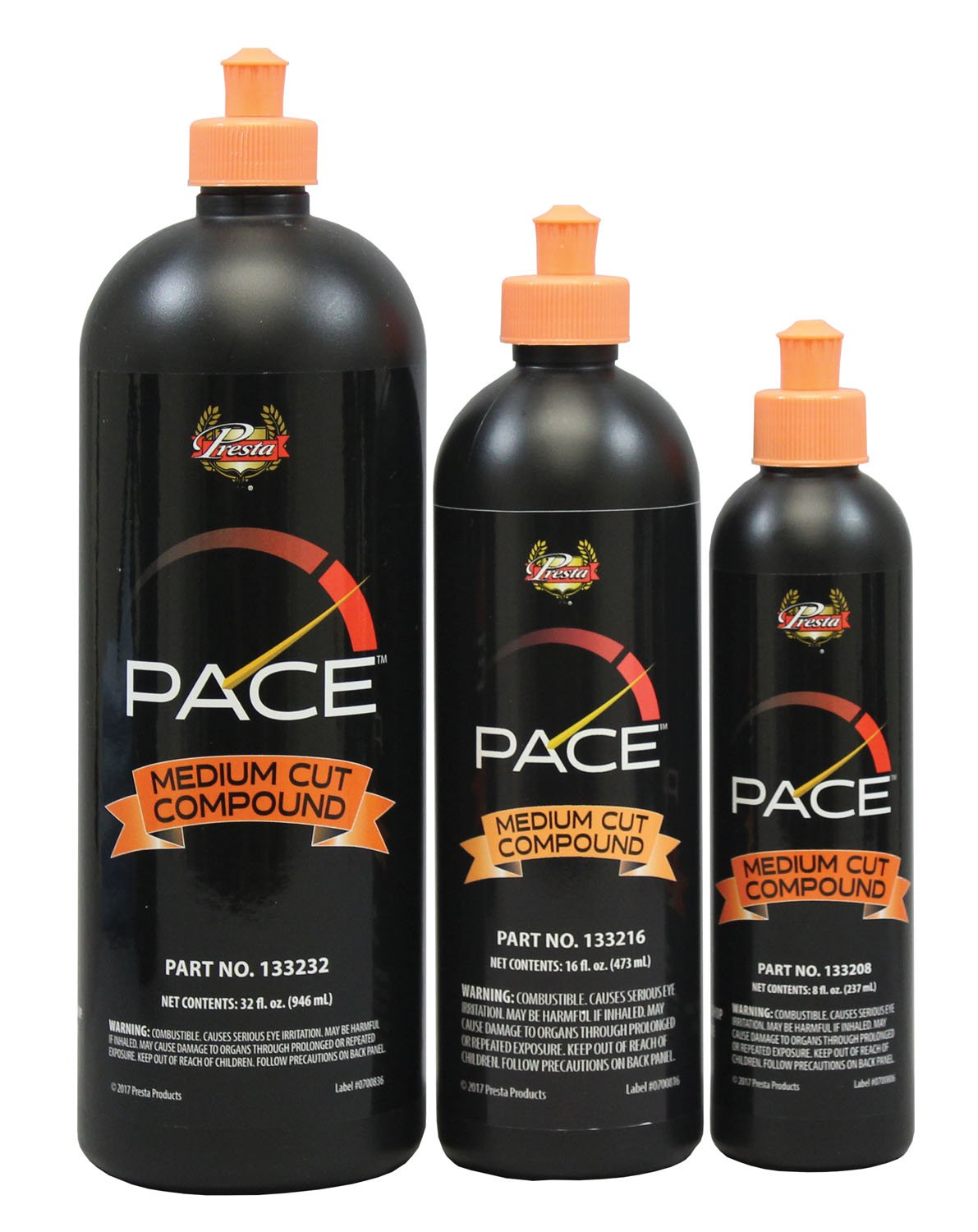 Presta PACE Medium Compound - 32 Oz. Silicon-Free Polish - Removes Up to 2500 Sand Scratches - Model PST-133232