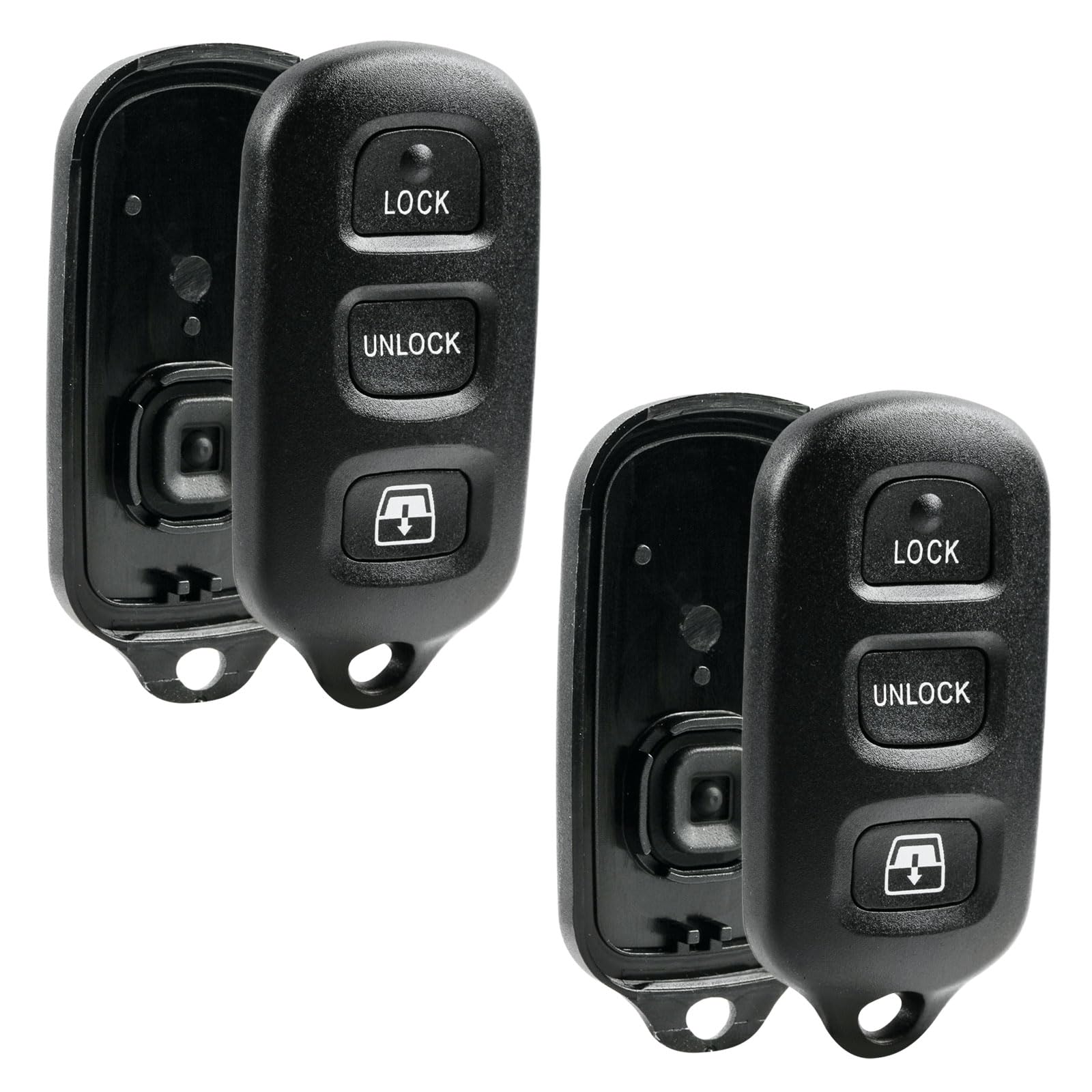 2X for Toyota 4Runner Key Fob Cover Shell Case & Button Pad Replacement, Fits 1999-2009 4Runner / 2001-2008 Sequoia, Keyless Ent