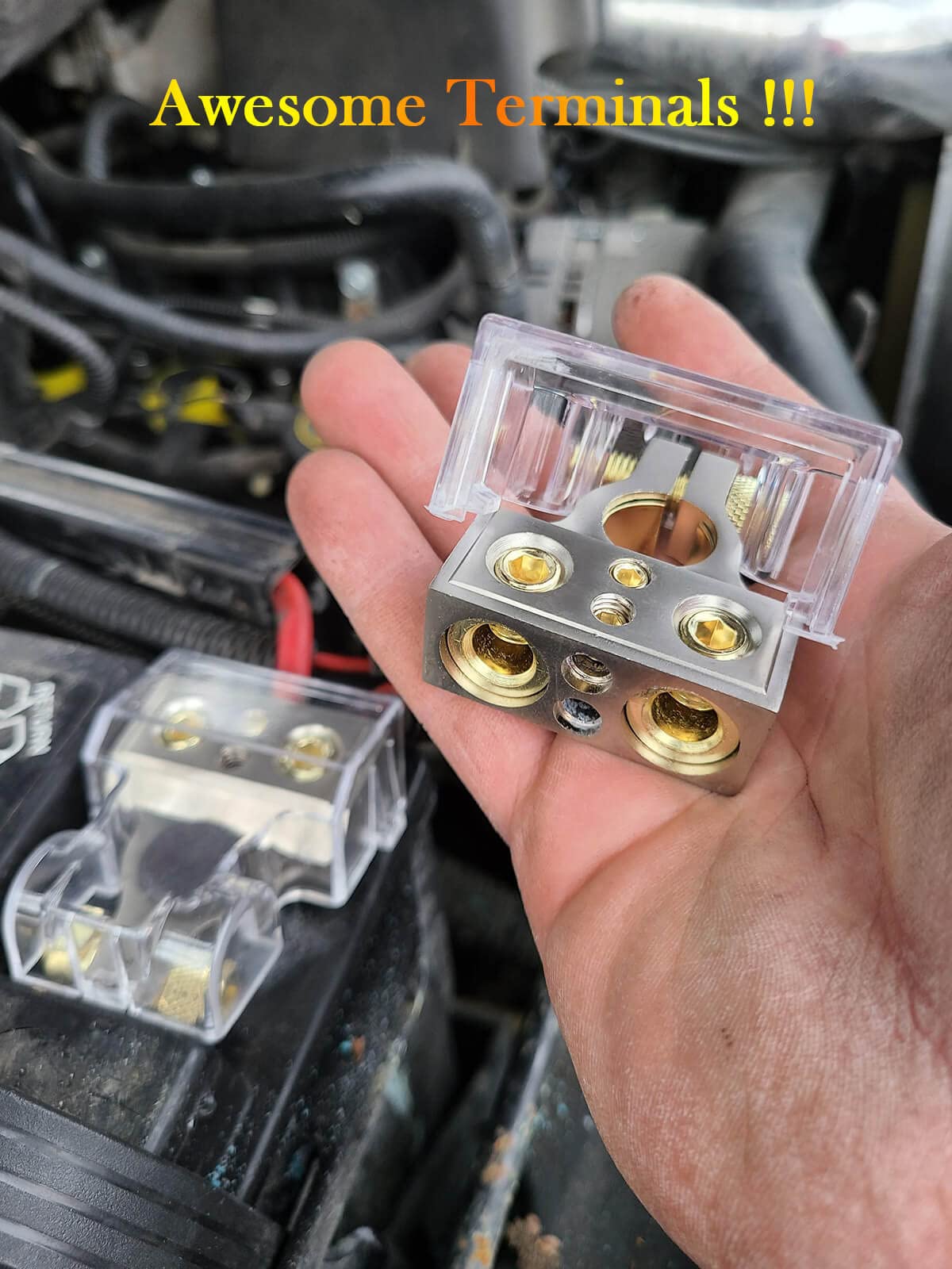 Sunmorn Battery Terminal Connectors, 0/2/4/6/8/10 Awg Battery Terminals, Heavy Duty Car Battery Terminal, Top Post Multiple Batt