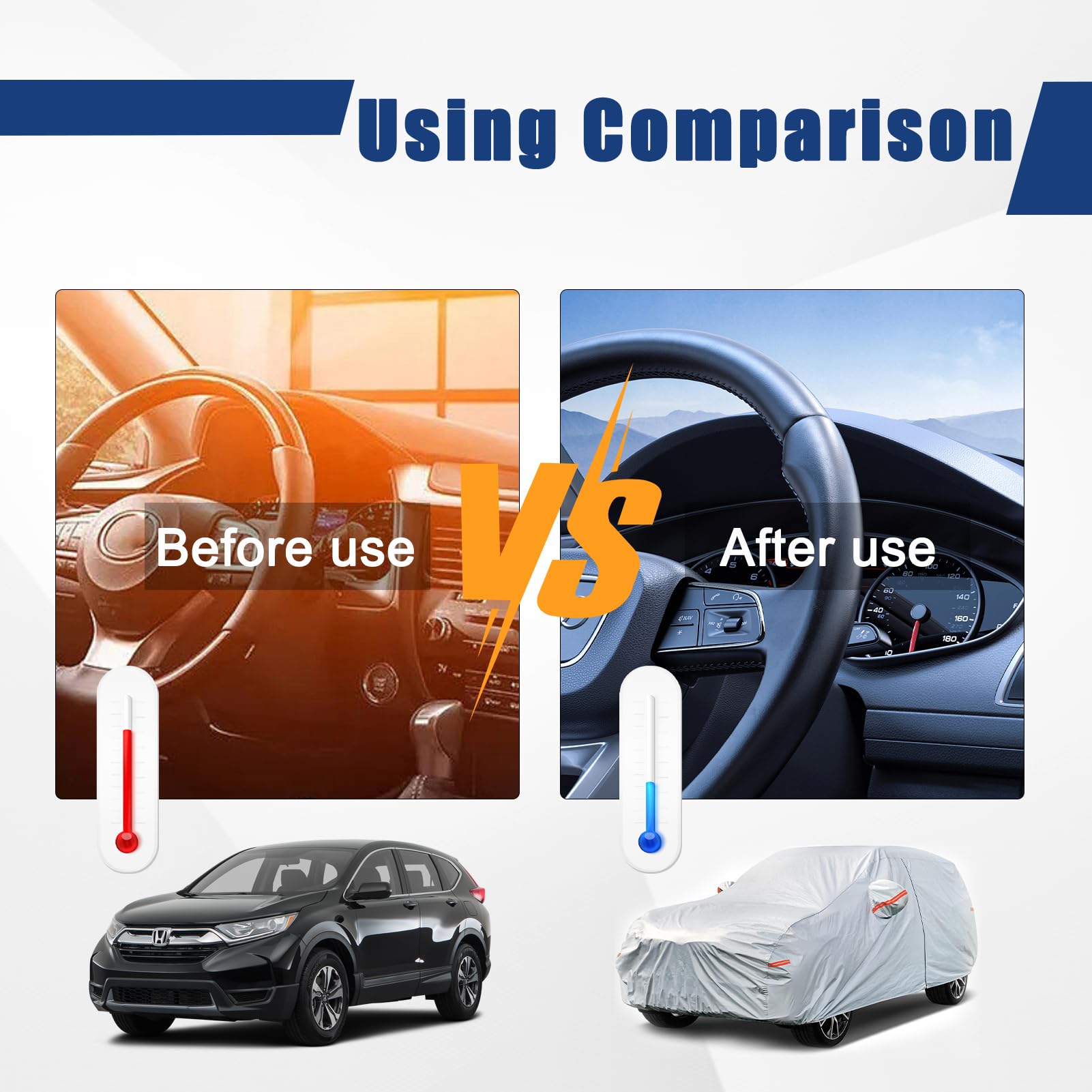 Kayme 6 Layers Suv Car Cover Custom Fit For Honda Crv Cr-V (1995-2025), Waterproof All Weather For Automobiles,Rain Sun Uv Prote