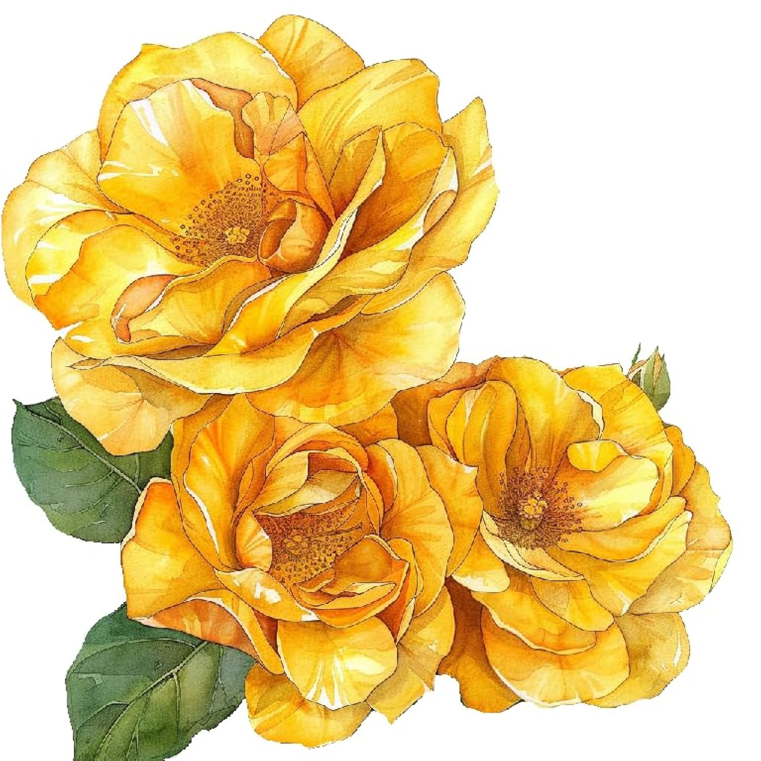 Maktem Japanese Yellow Rose Flower Car Sticker, Floral Oriental Rose Vinyl Bumper Sticker, Beautiful Yellow Flower, Car, Case, L