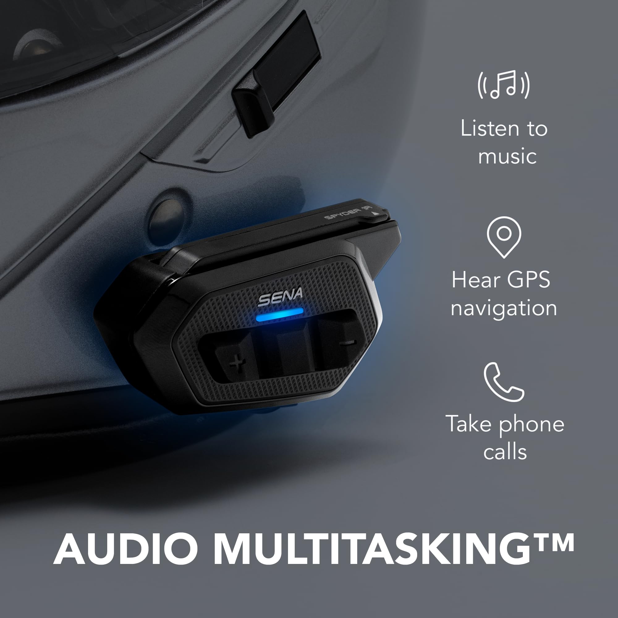 Sena Spider Rt1 Low Profile Motorcycle Mesh Communication System, Dual Pack, Black